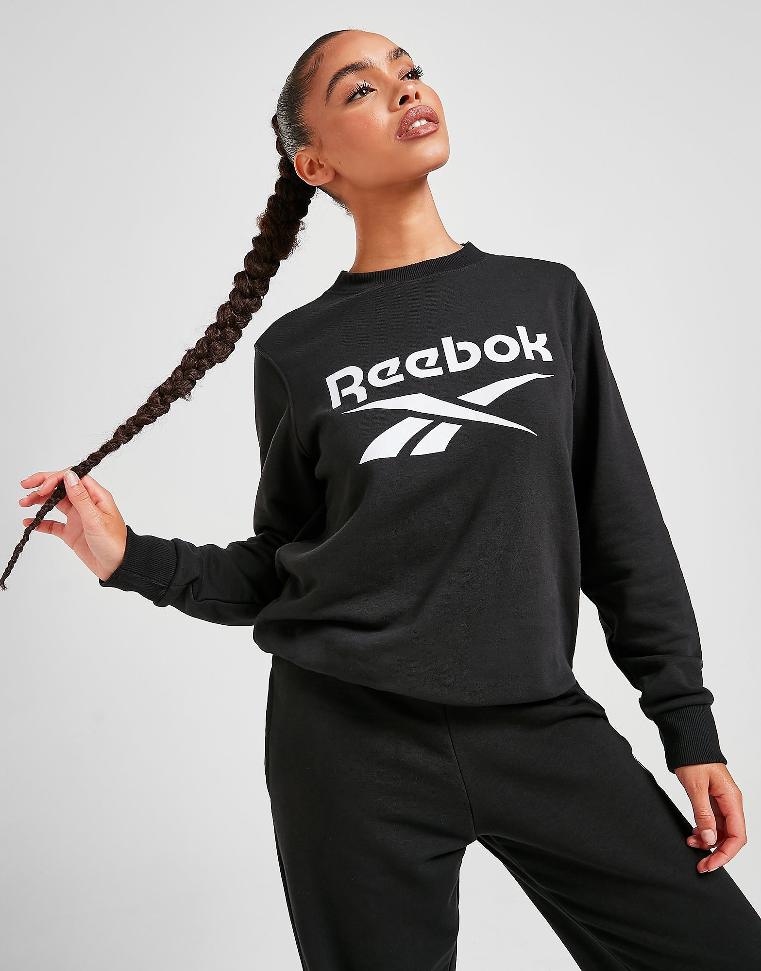 

Reebok Core Logo Crew Sweatshirt - Black - Womens, Black