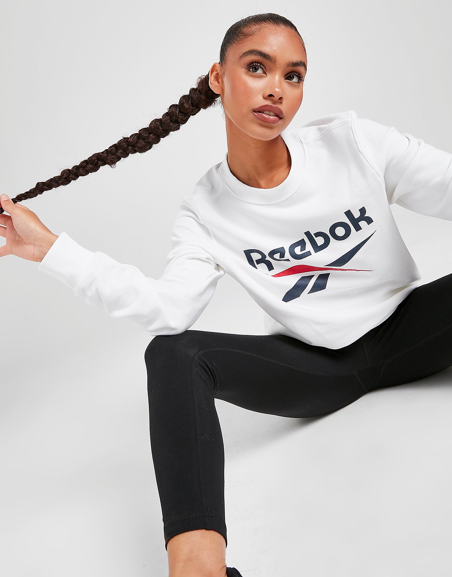 

Reebok Core Logo Crew Sweatshirt - White - Womens, White