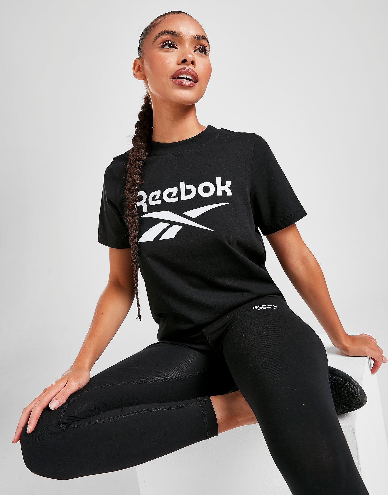 

Reebok Core Logo Boyfriend T-Shirt - Black - Womens, Black