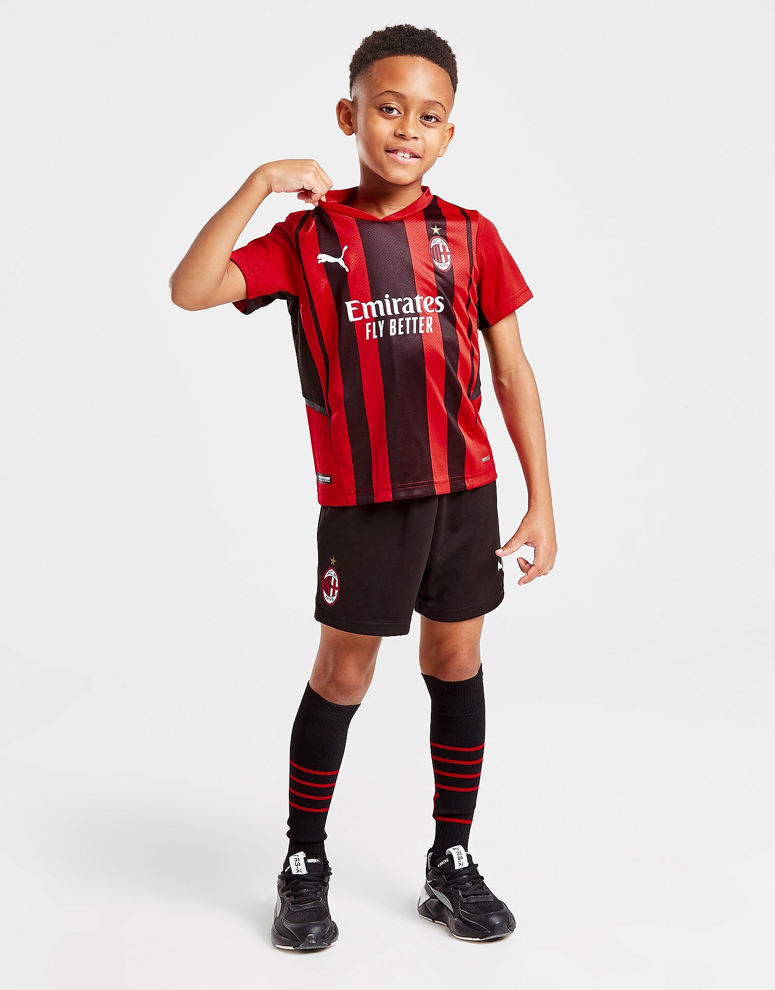 

Puma AC Milan 2021 Home Kit Children - Red/Black - Kids, Red/Black