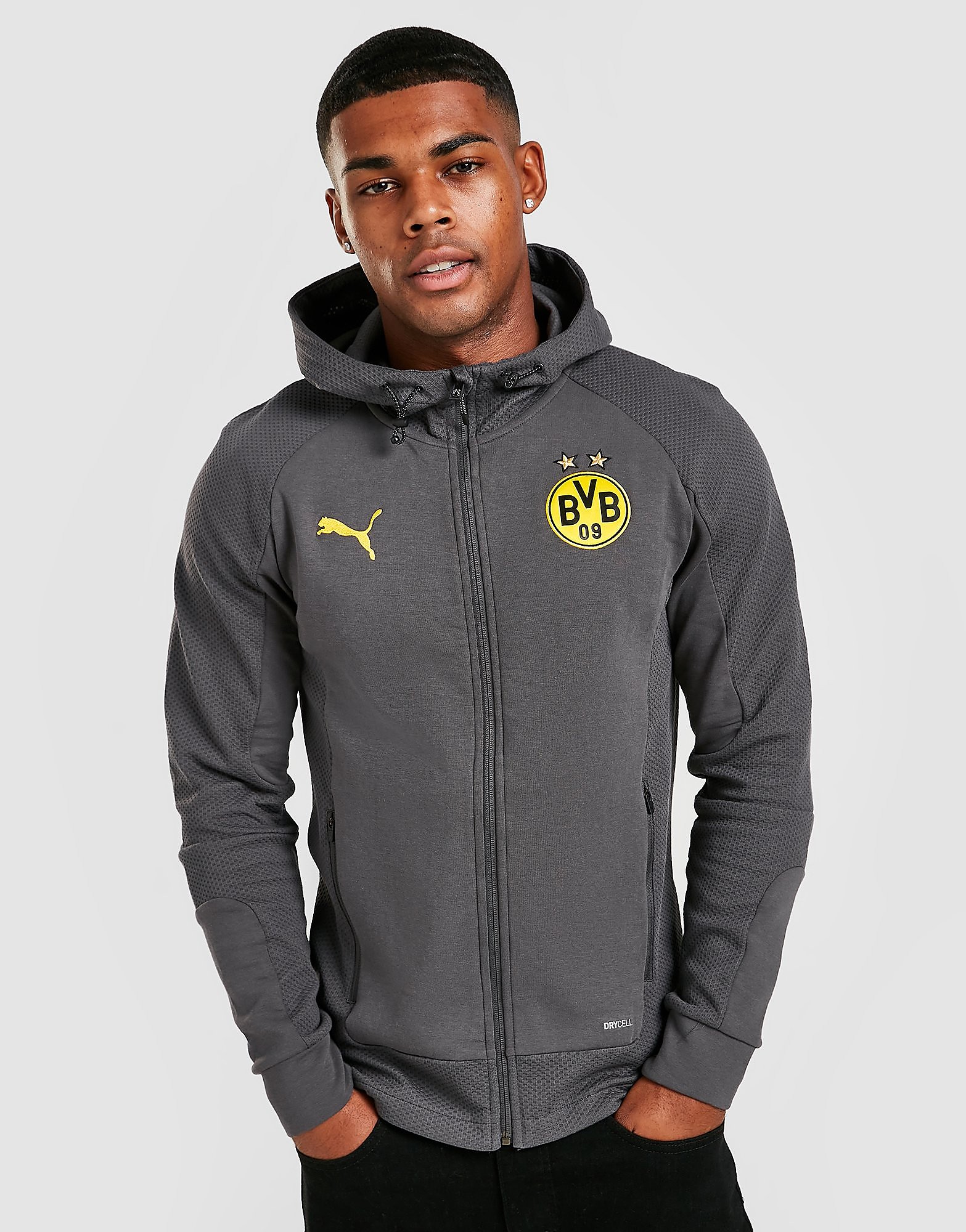 

Puma Borussia Dortmund Travel Hoodie - Grey - Mens, Grey