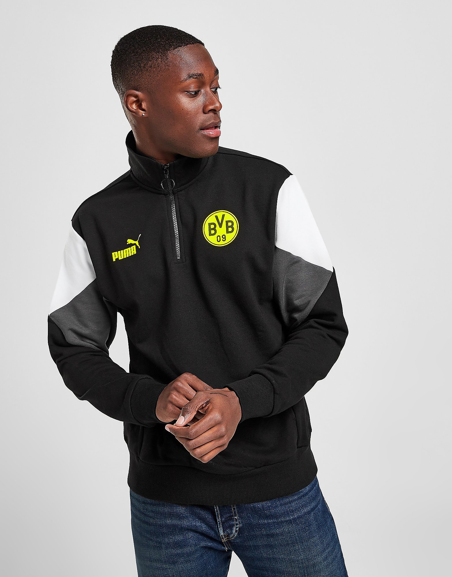 

Puma Borussia Dortmund Culture Half Zip Sweatshirt - Black - Mens, Black