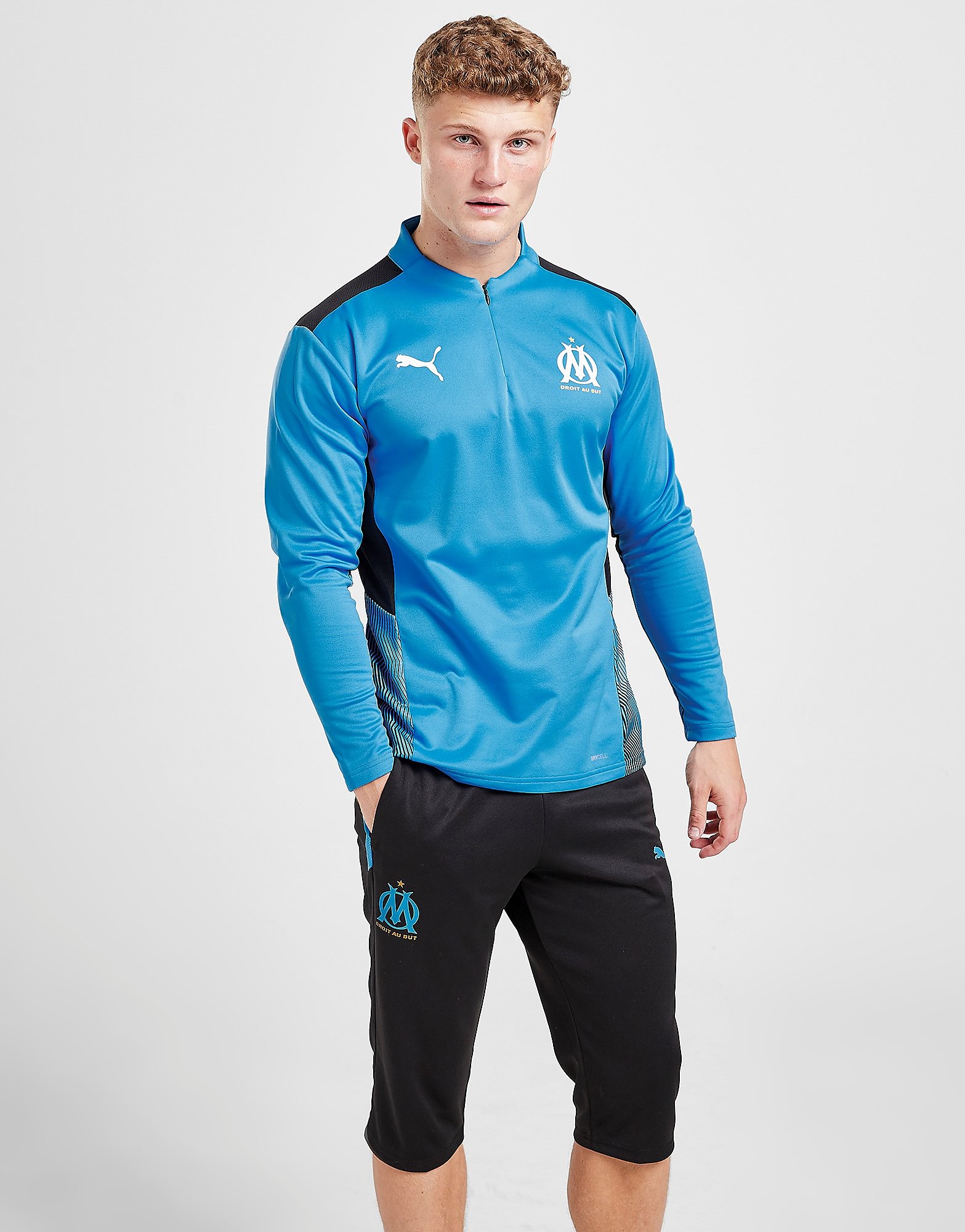 

Puma Olympique Marseille 3/4 Training Track Pants - Black - Mens, Black