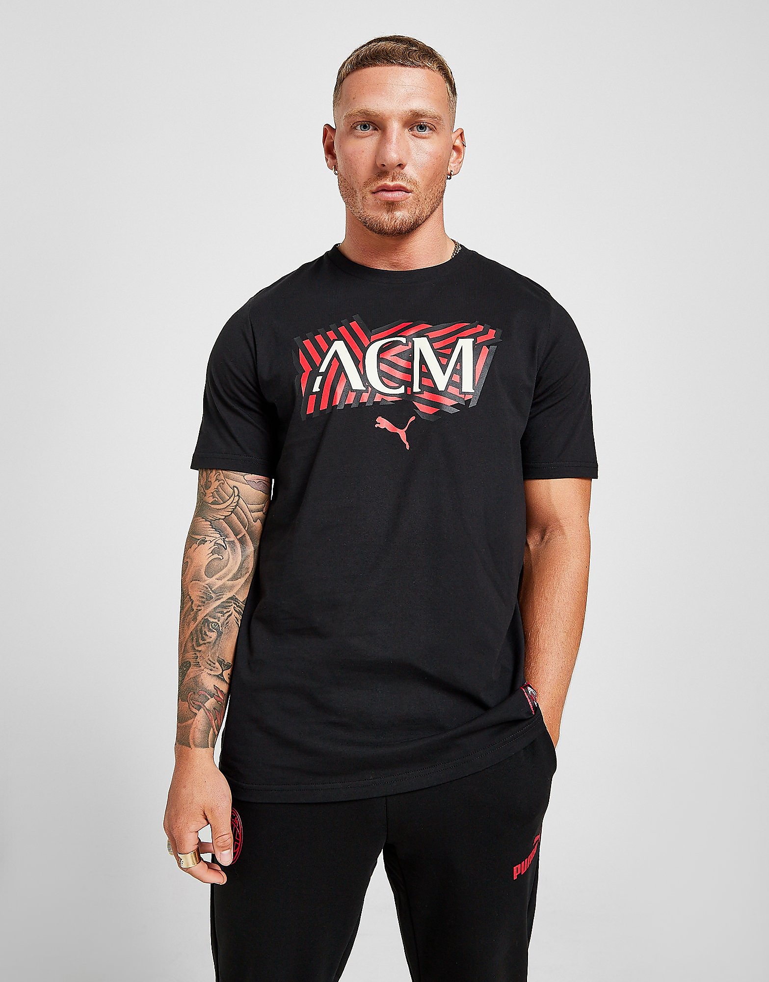 

Puma AC Milan Fan T-Shirt - Black - Mens, Black