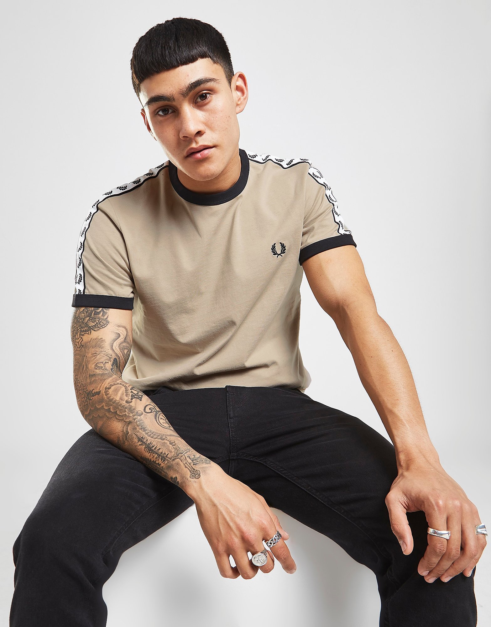 

Fred Perry Taped Ringer T-Shirt - Only at JD - Brown - Mens, Brown