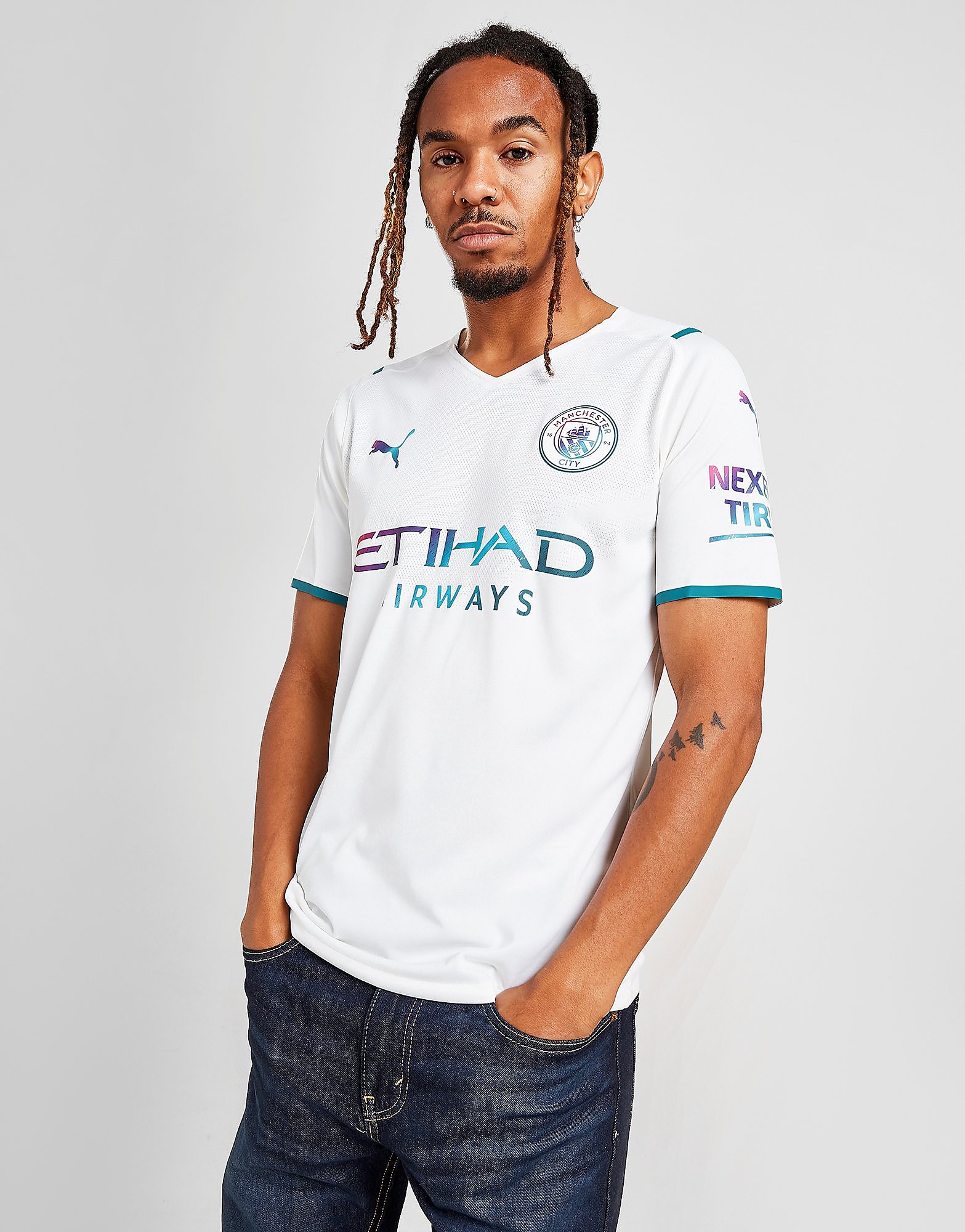 

Puma Manchester City FC 2021/22 Match Away Shirt - White - Mens, White