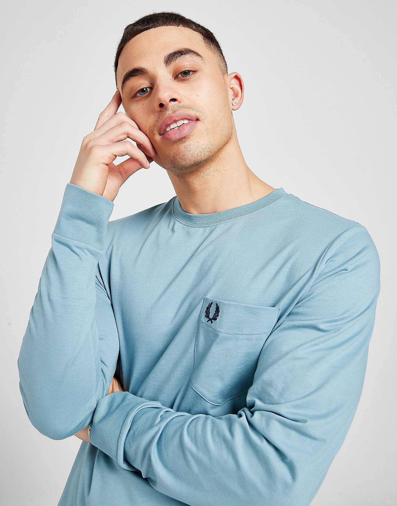 

Fred Perry Core Pocket Long Sleeve T-Shirt - Only at JD - Blue - Mens, Blue