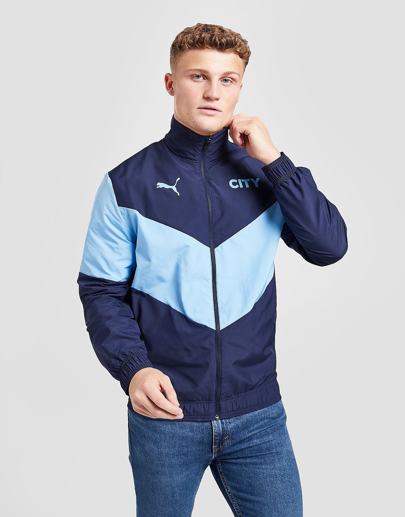 Puma Manchester City FC Pre Match Jacket - Navy - Mens, Navy