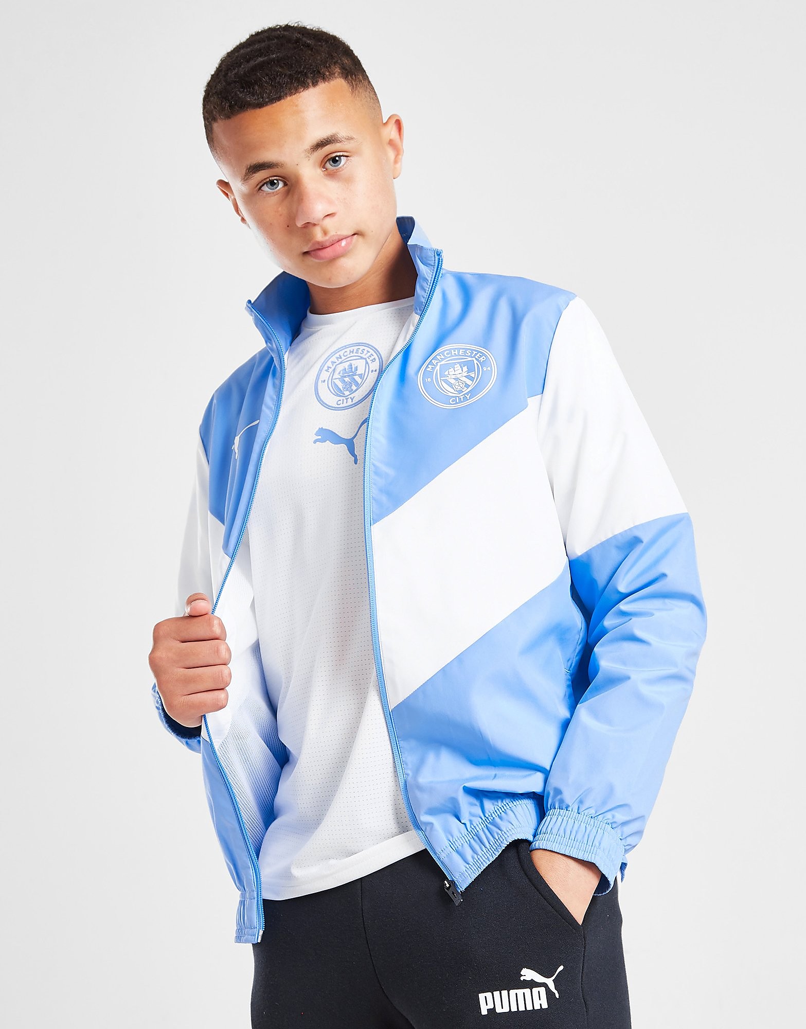 Puma Manchester City FC Pre Match Jacket Junior - Blue - Kids, Blue