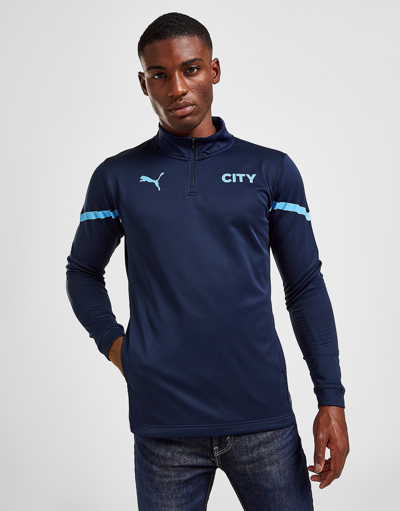 

Puma Manchester City FC Pre Match 1/4 Zip Top - Navy - Mens, Navy