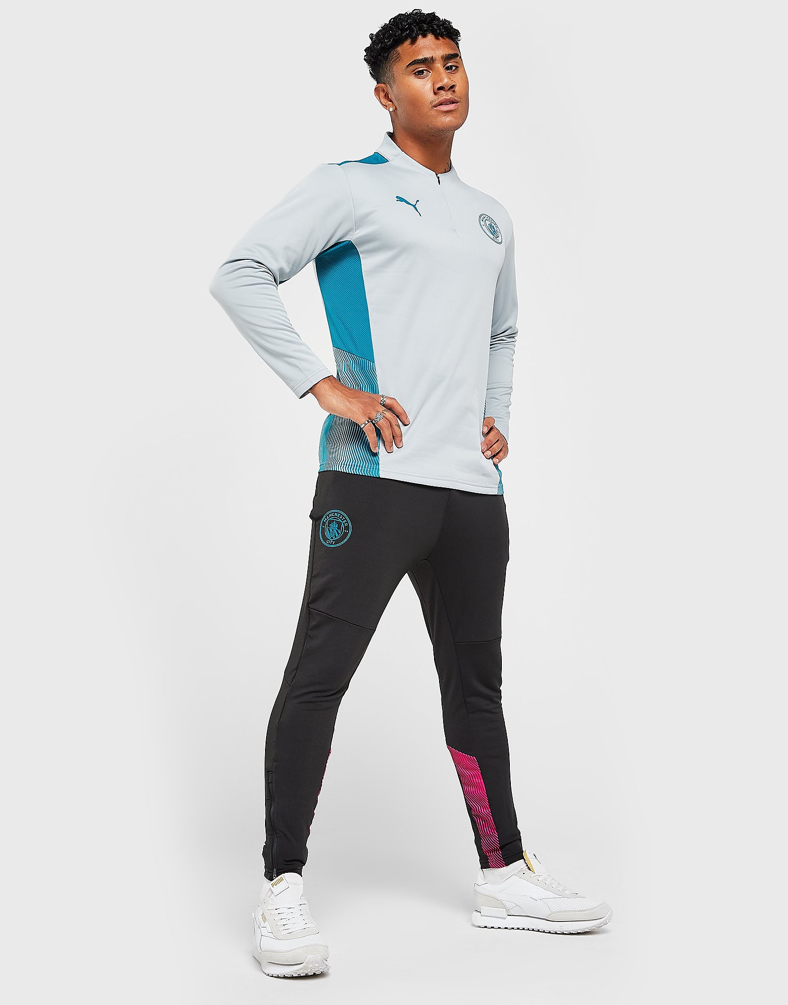 Puma Manchester City FC Training Track Pants - Black - Mens, Black