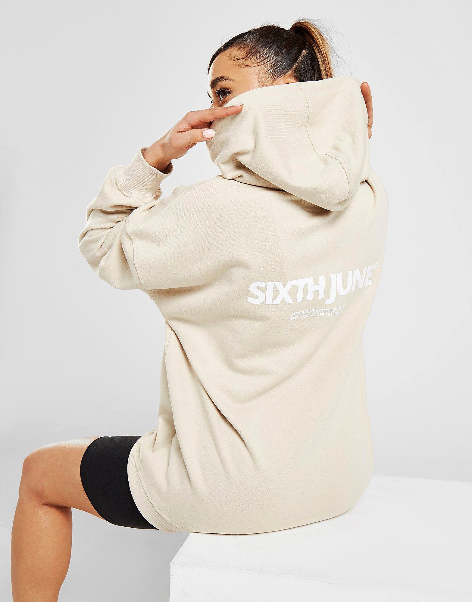 

Sixth June Logo Overhead Hoodie - Beige - Womens, Beige