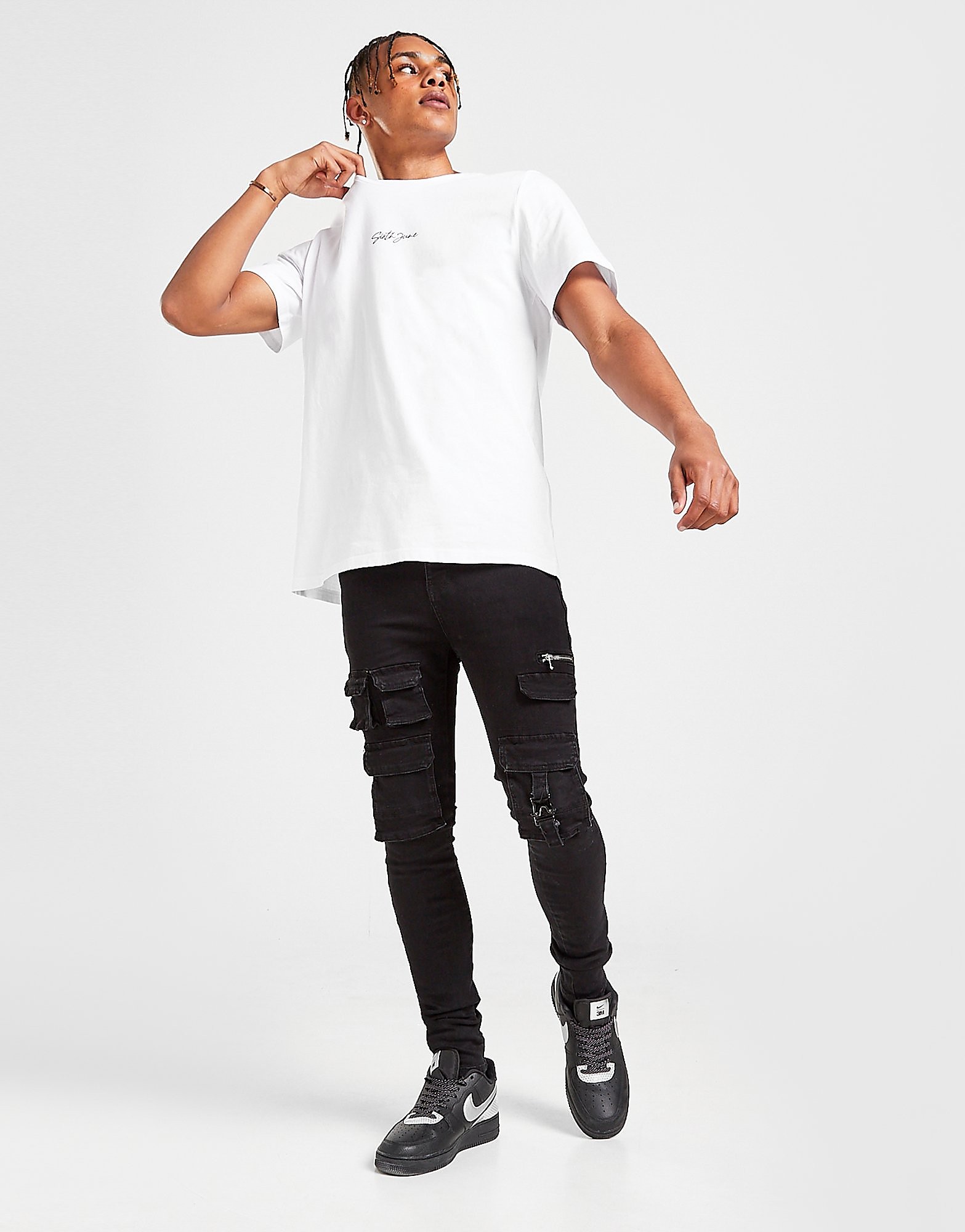 

Sixth June Denim Cargo Jeans - Black - Mens, Black