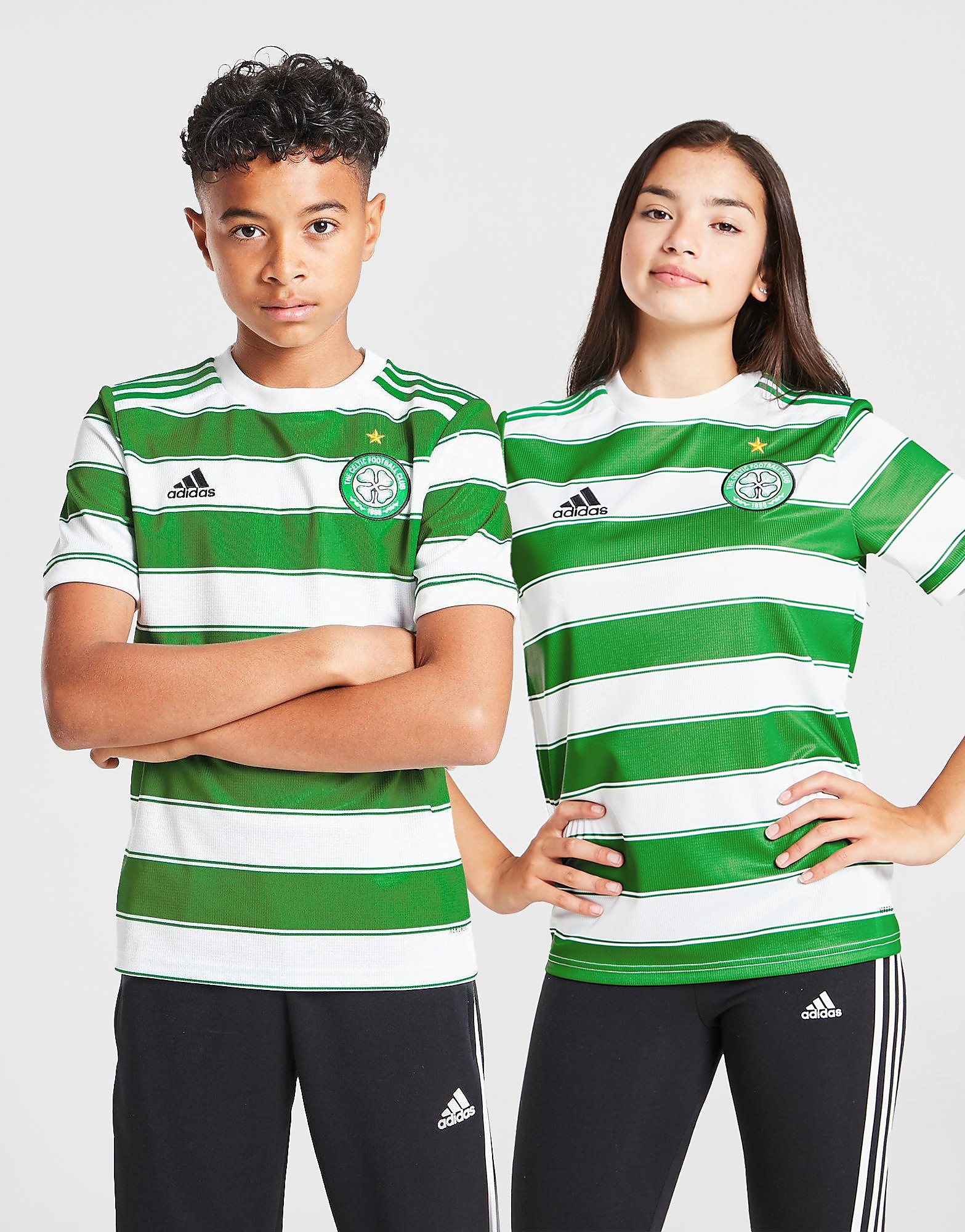 

adidas Celtic FC 2021/22 Home Shirt Junior - Green/White - Kids, Green/White