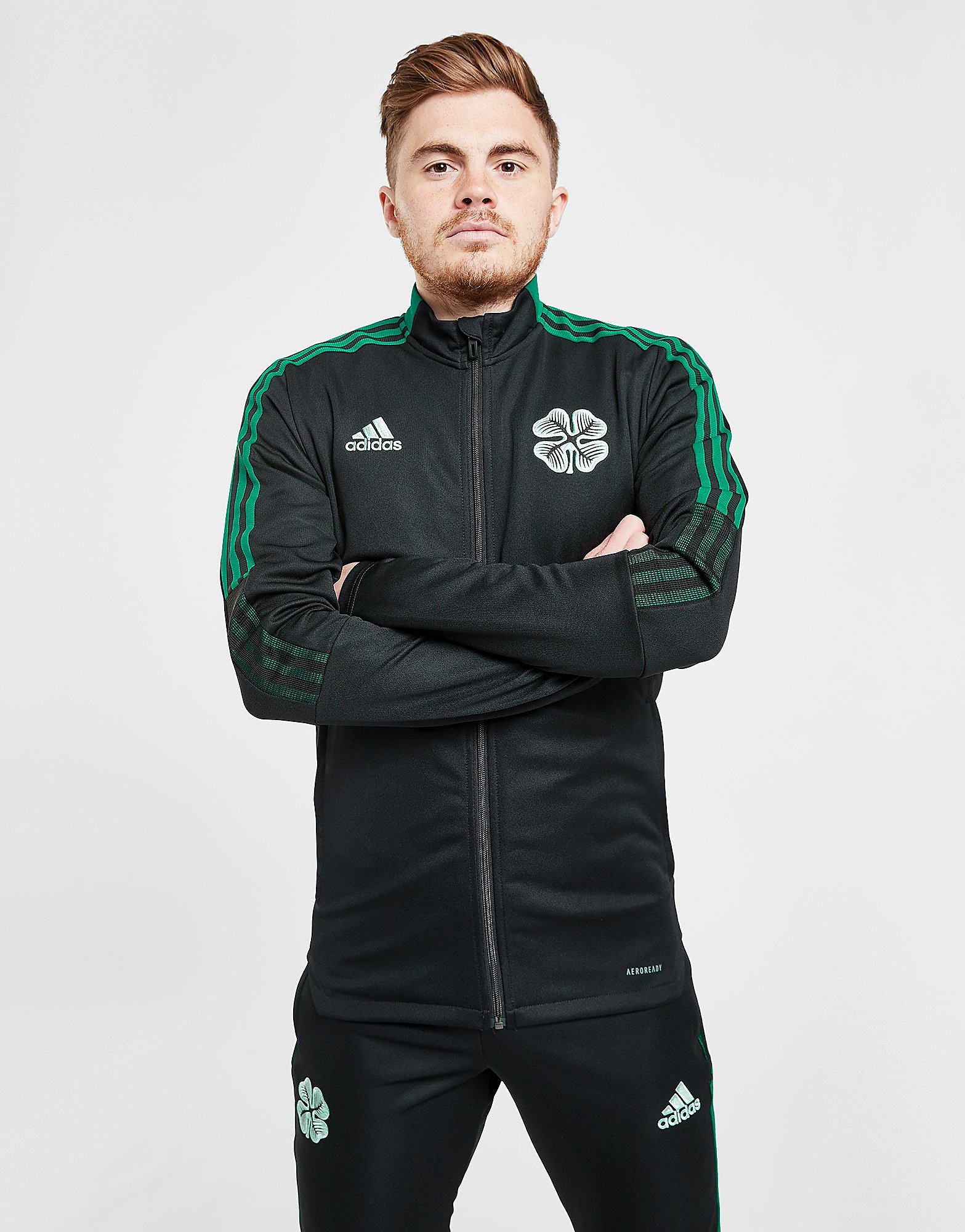 

adidas Celtic FC Training Jacket - Black - Mens, Black