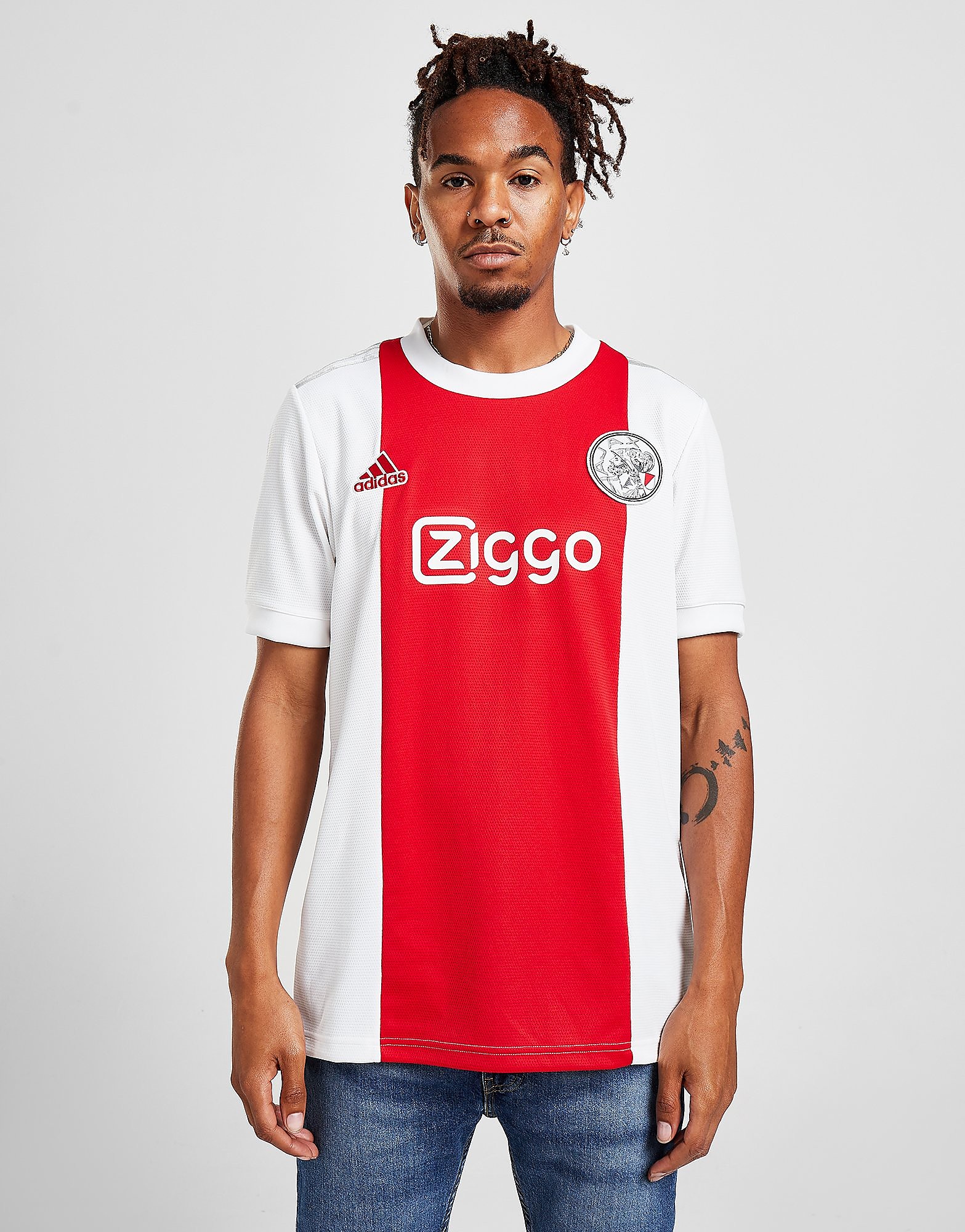 

adidas Ajax 2021/22 Home Shirt - White / Team Collegiate Red - Mens, White / Team Collegiate Red