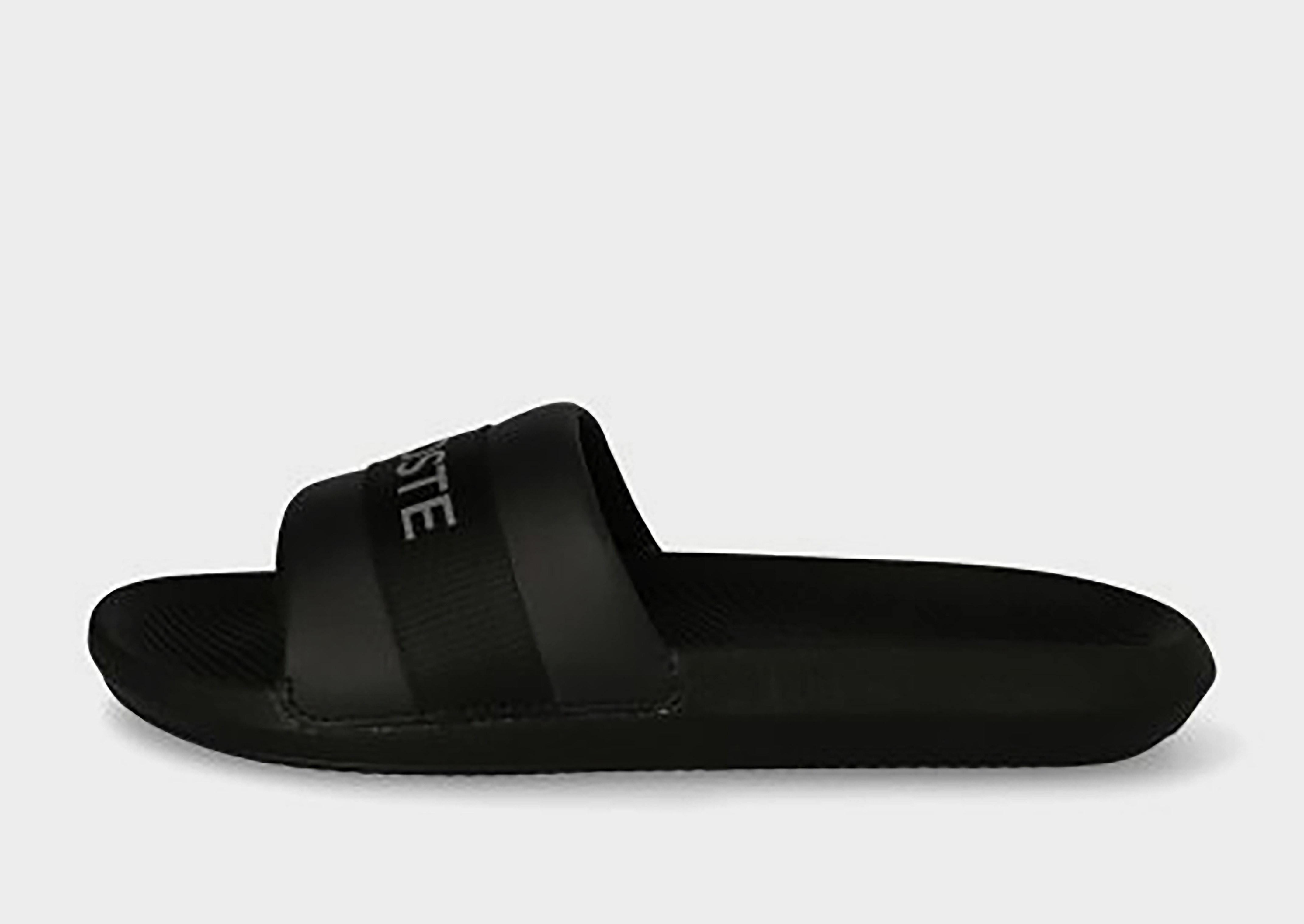 

Lacoste Croco Slides - Black - Mens, Black