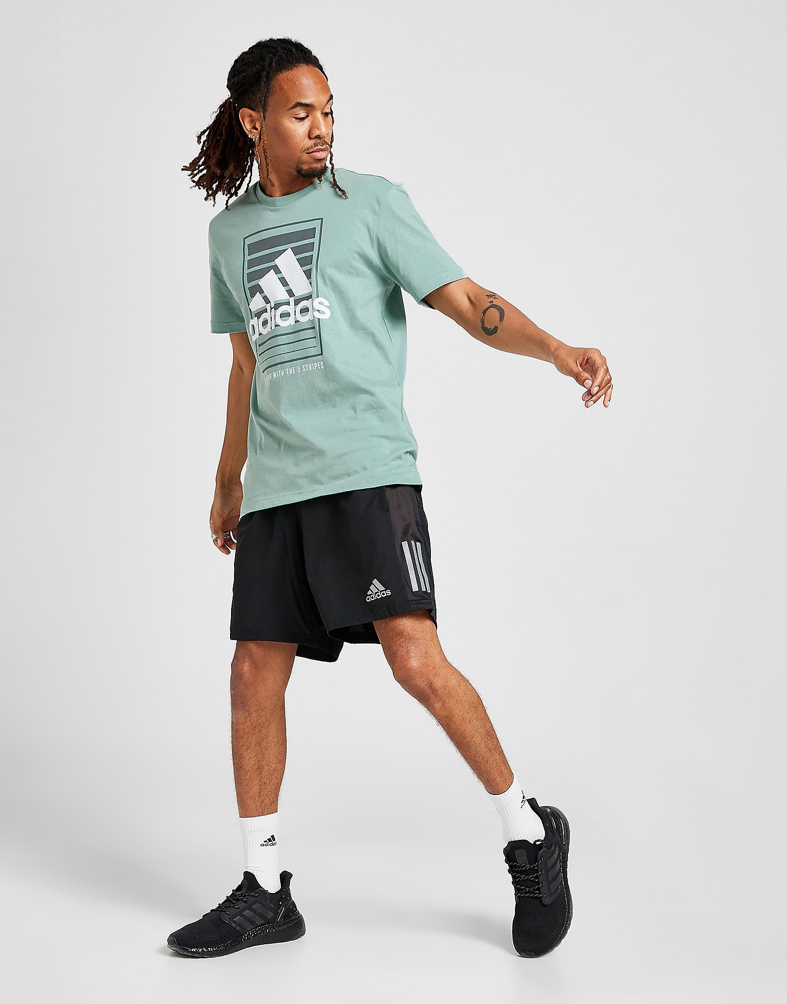 

adidas Own the Run Shorts - Black - Mens, Black