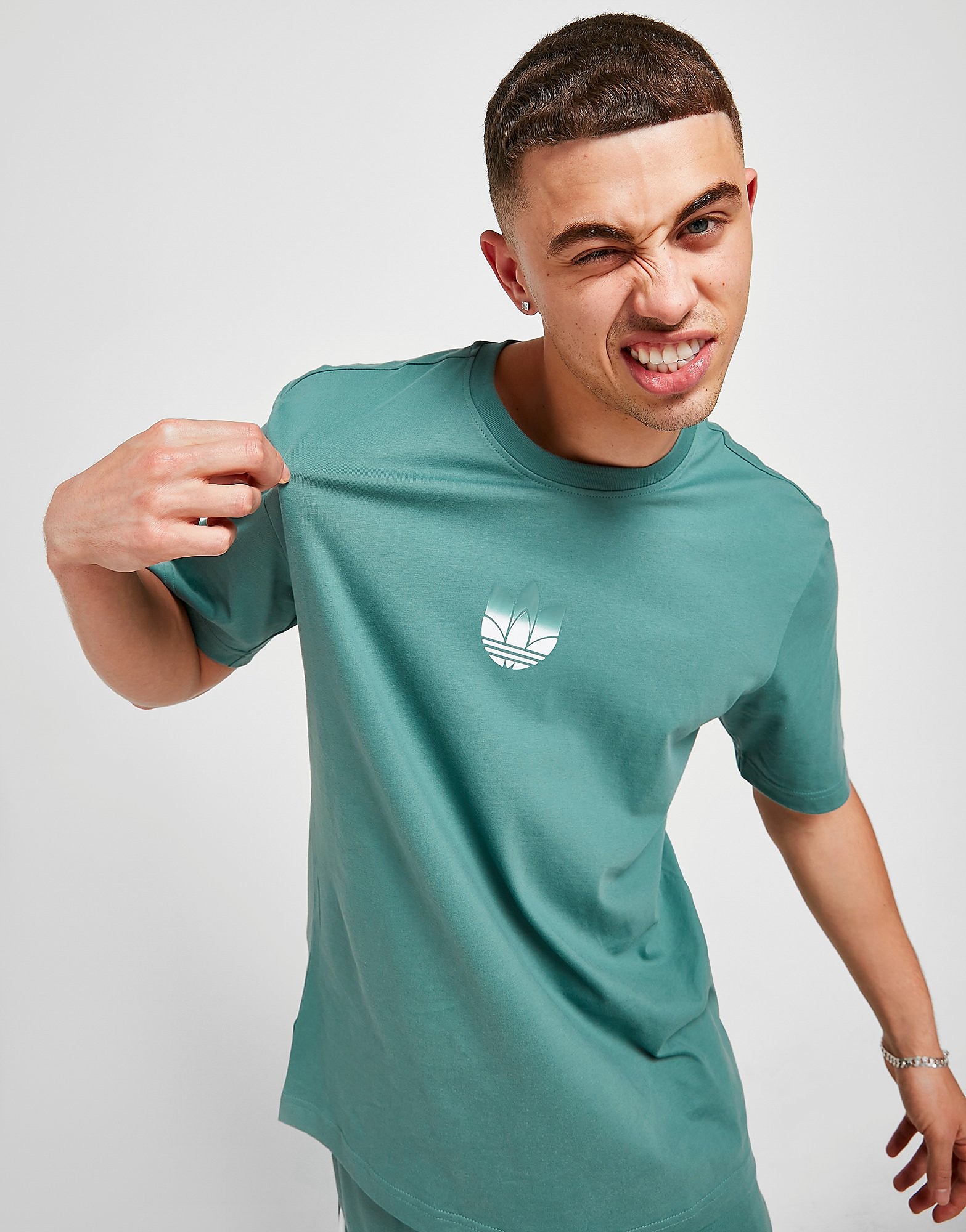

adidas Originals 3D Trefoil T-Shirt - Hazy Emerald - Mens, Hazy Emerald