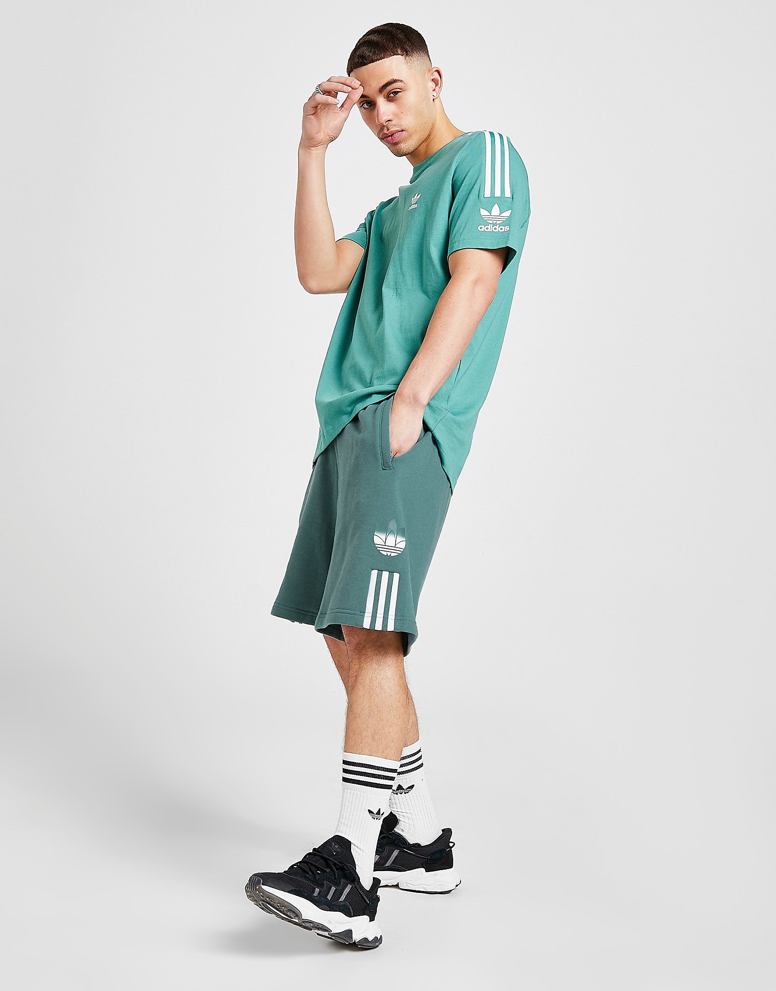 

adidas Originals 3D Trefoil Shorts - Hazy Emerald - Mens, Hazy Emerald