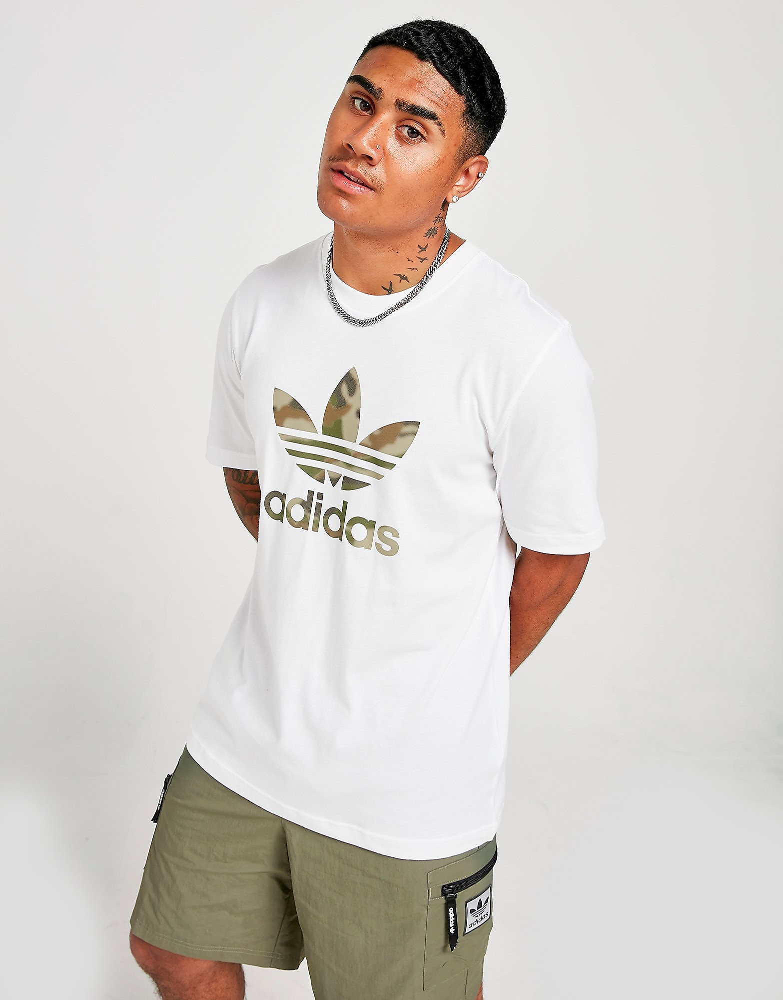 adidas Originals Trefoil Camo Infill T-Shirt Herr, Vit