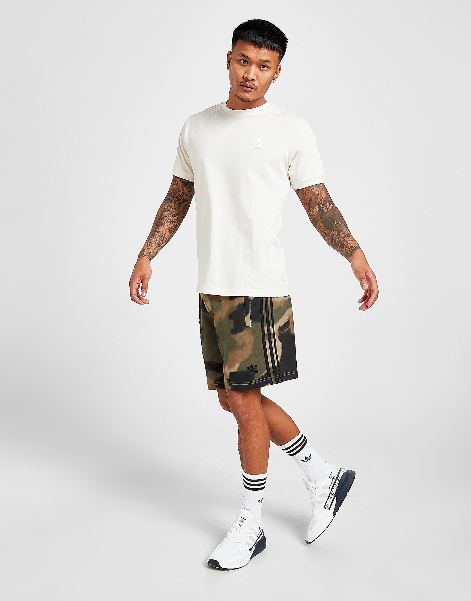 

adidas Originals Trefoil Camo All Over Print Shorts - Wild Pine / Multicolor / Black - Mens, Wild Pine / Multicolor / Black