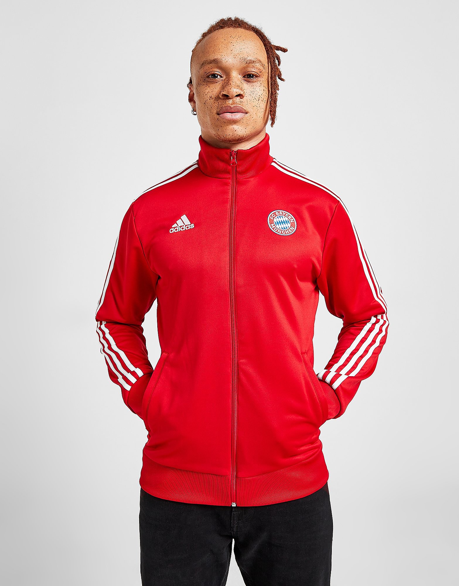 

adidas FC Bayern 3-Stripes Track Top - Fcb True Red - Mens, Fcb True Red