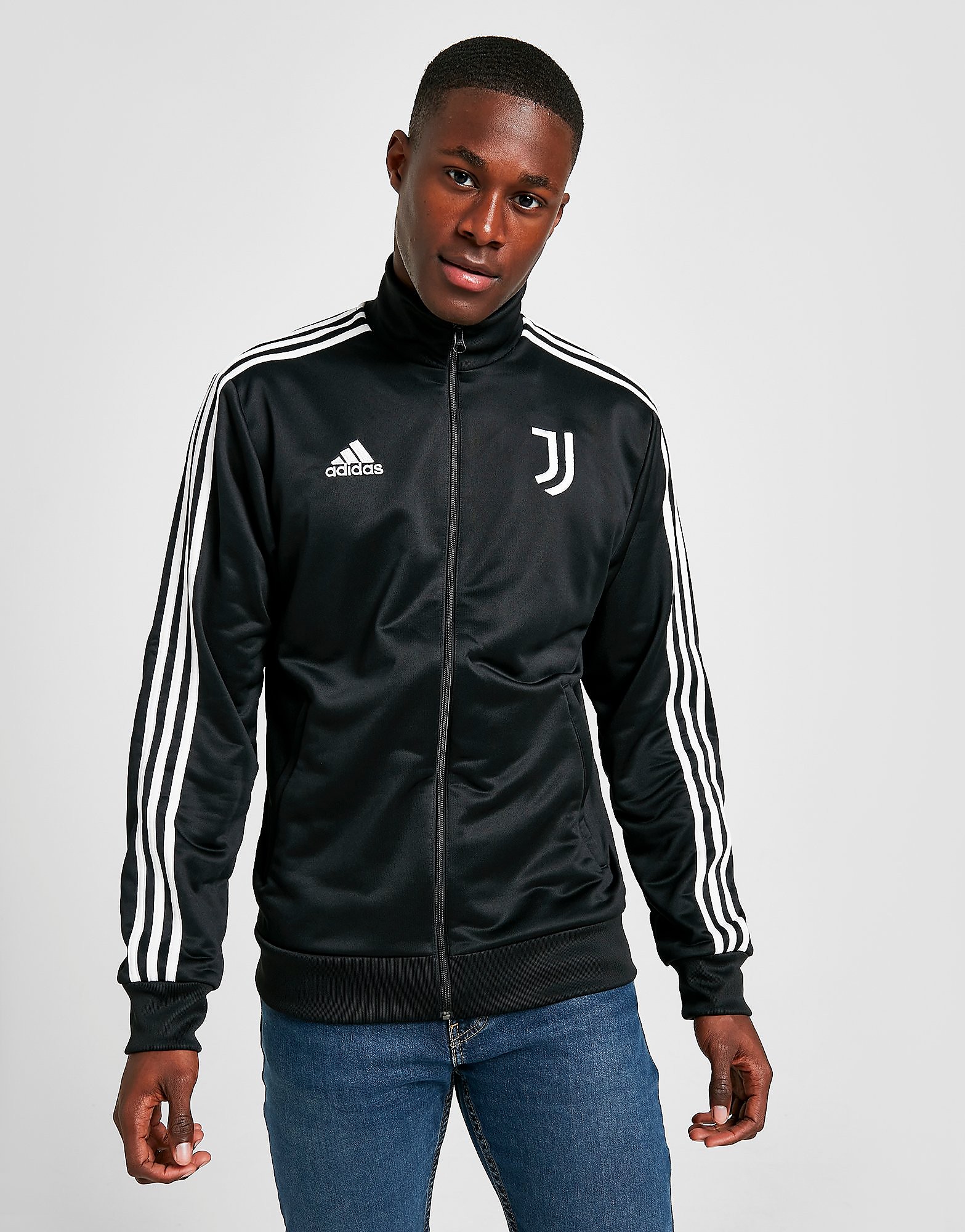 

adidas Juventus 2021/22 3-Stripes Track Top - Black / White/White - Mens, Black / White/White