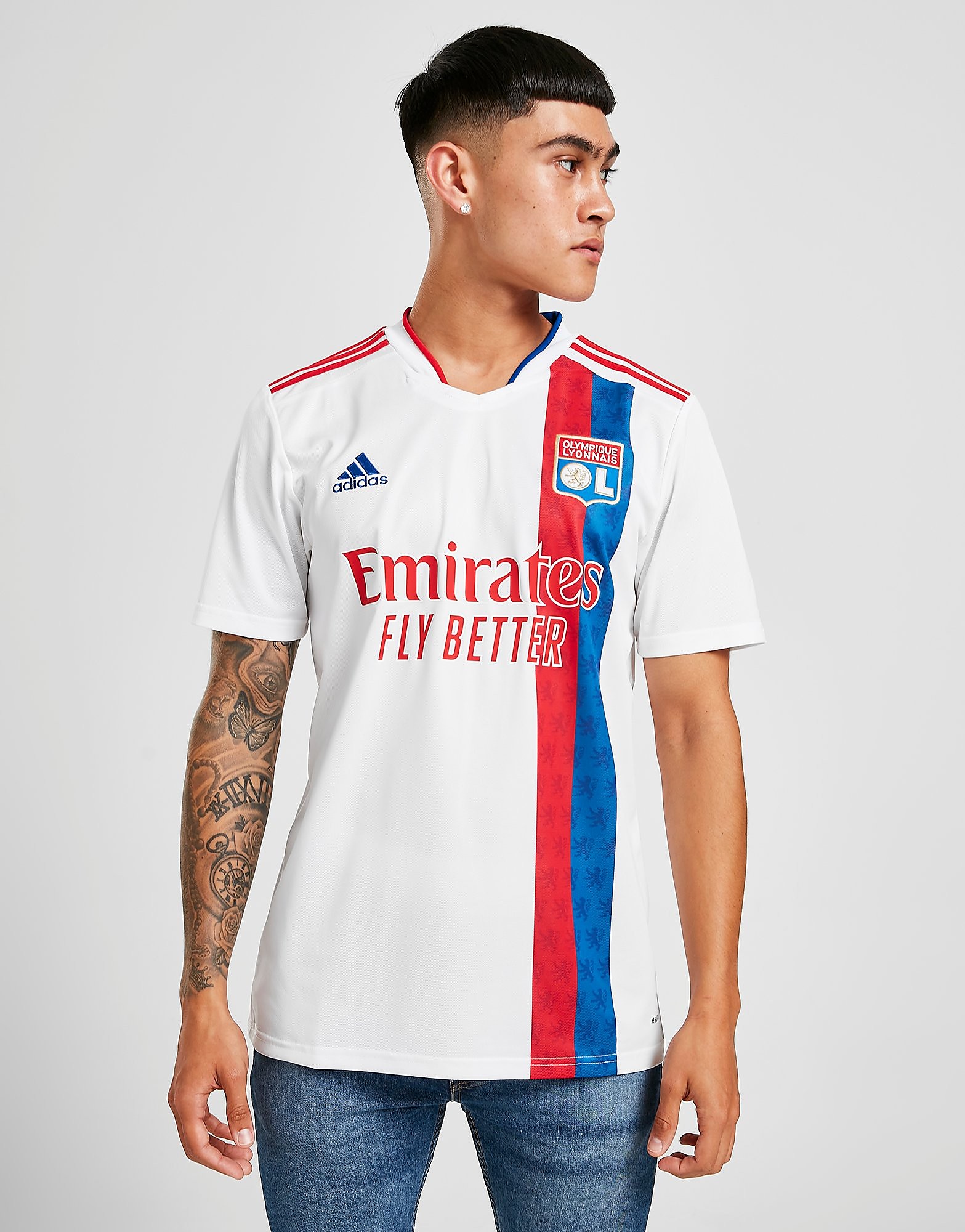

adidas Olympique Lyon 2021/22 Home Shirt - White - Mens, White