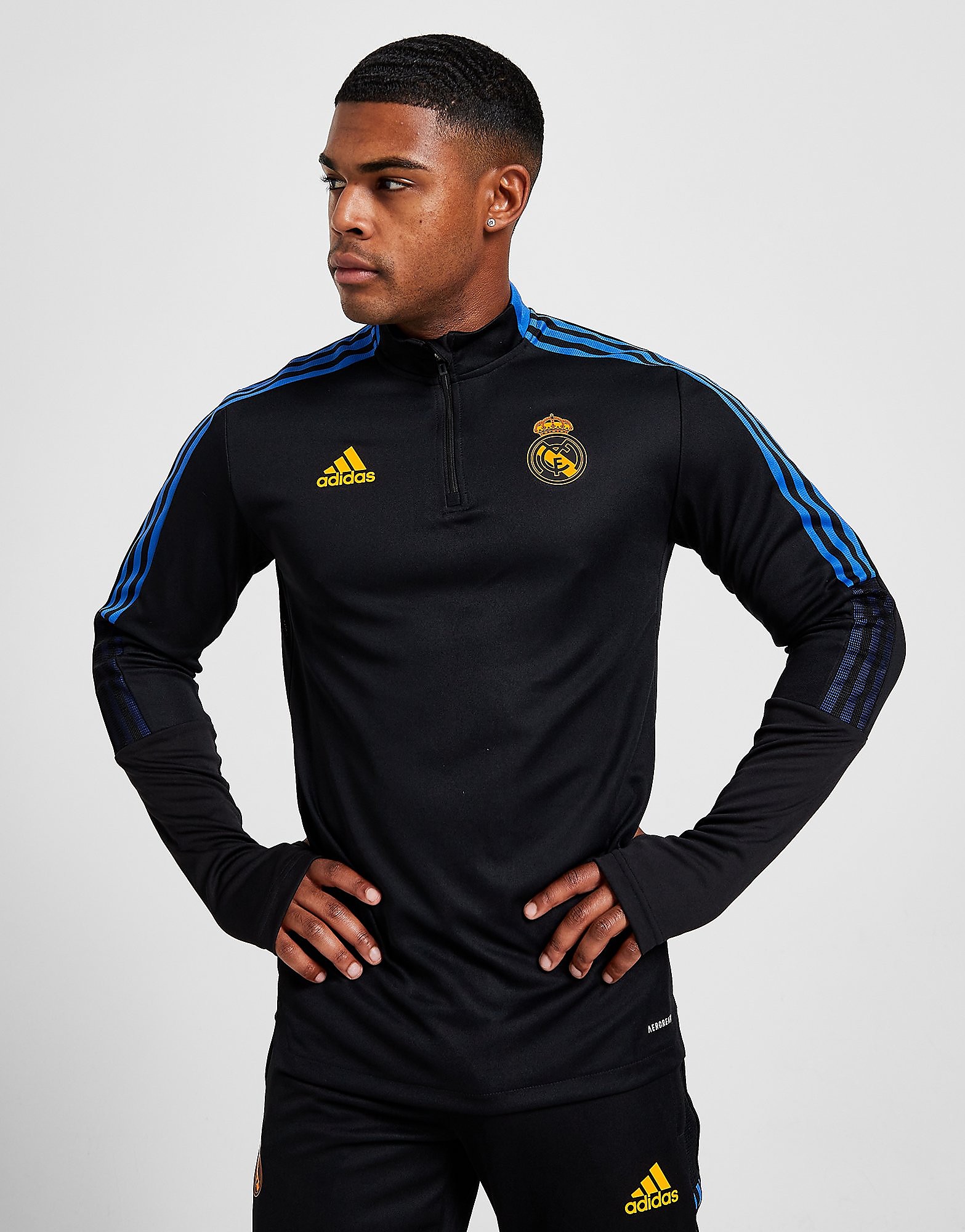 

adidas Real Madrid Training Top - Black - Mens, Black