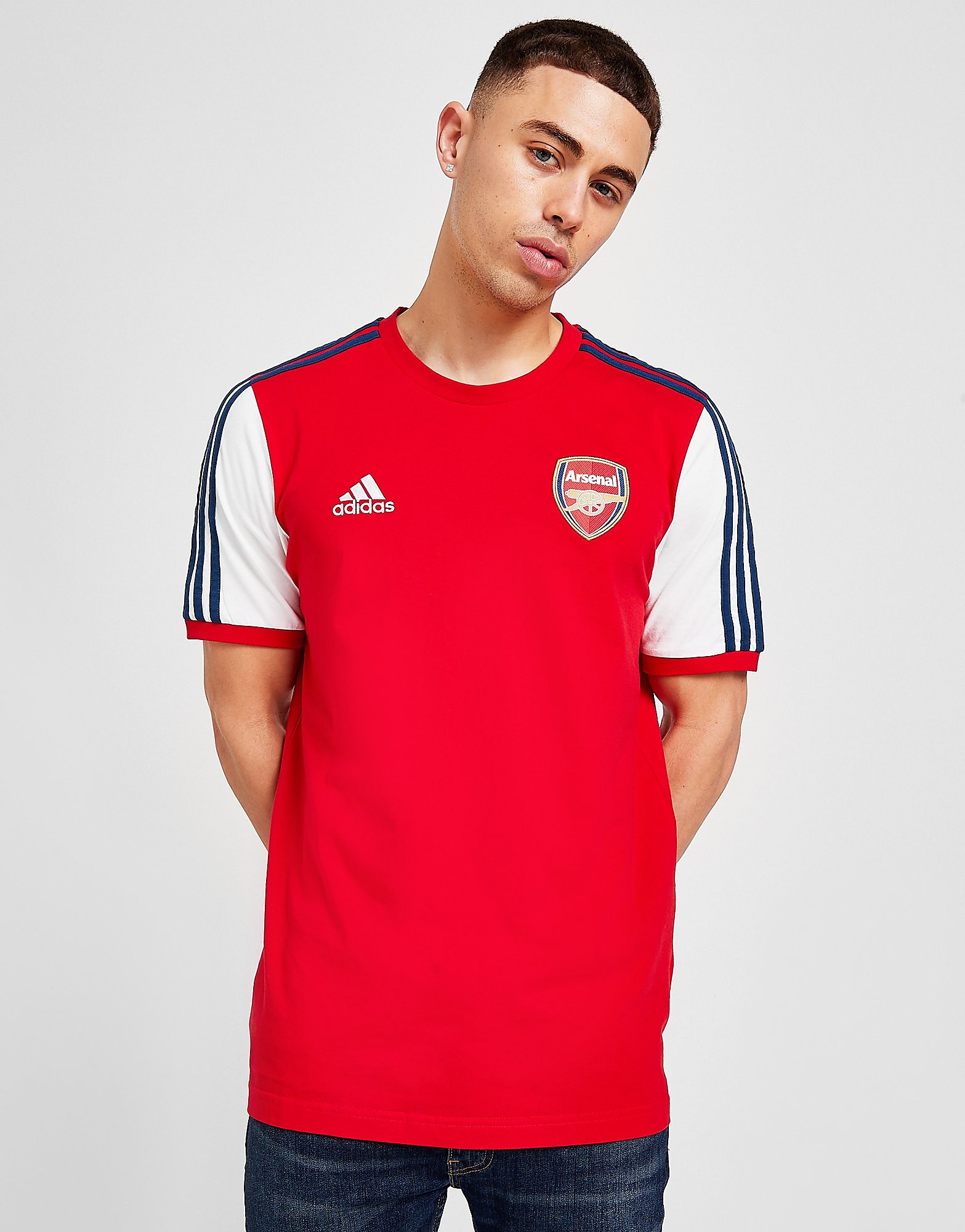 

adidas Arsenal FC 3-Stripes T-Shirt - Scarlet - Mens, Scarlet