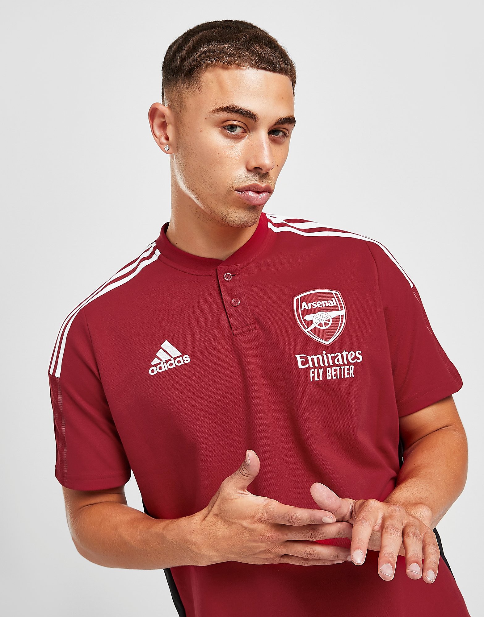 

adidas Arsenal FC 2021/22 Tiro Training Polo Shirt - Active Maroon - Mens, Active Maroon