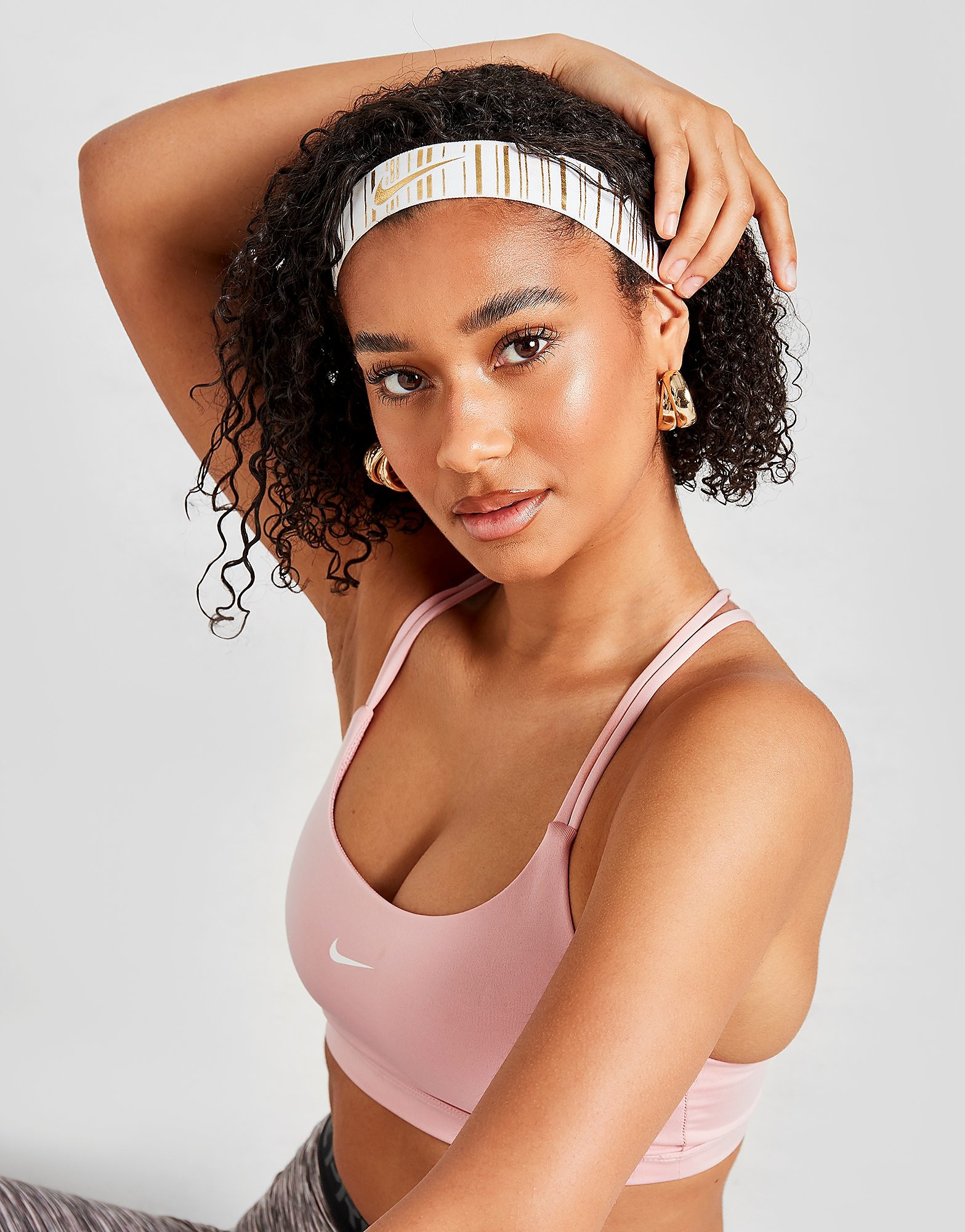 

Nike Pro Metallic Headband - White/Gold - Womens, White/Gold