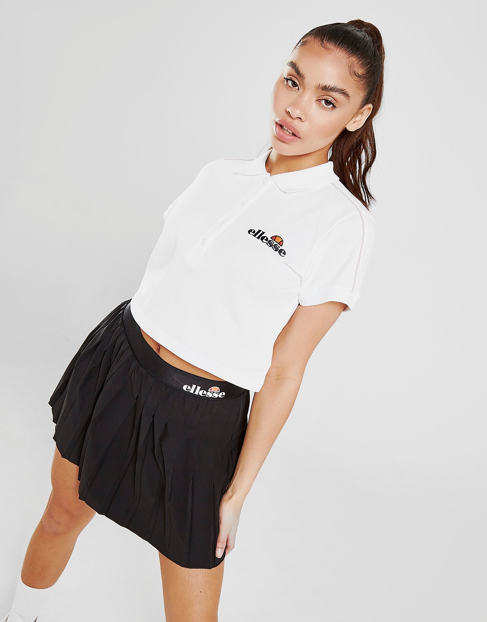 

Ellesse Pipe Crop Polo Shirt - Only at JD - White - Womens, White