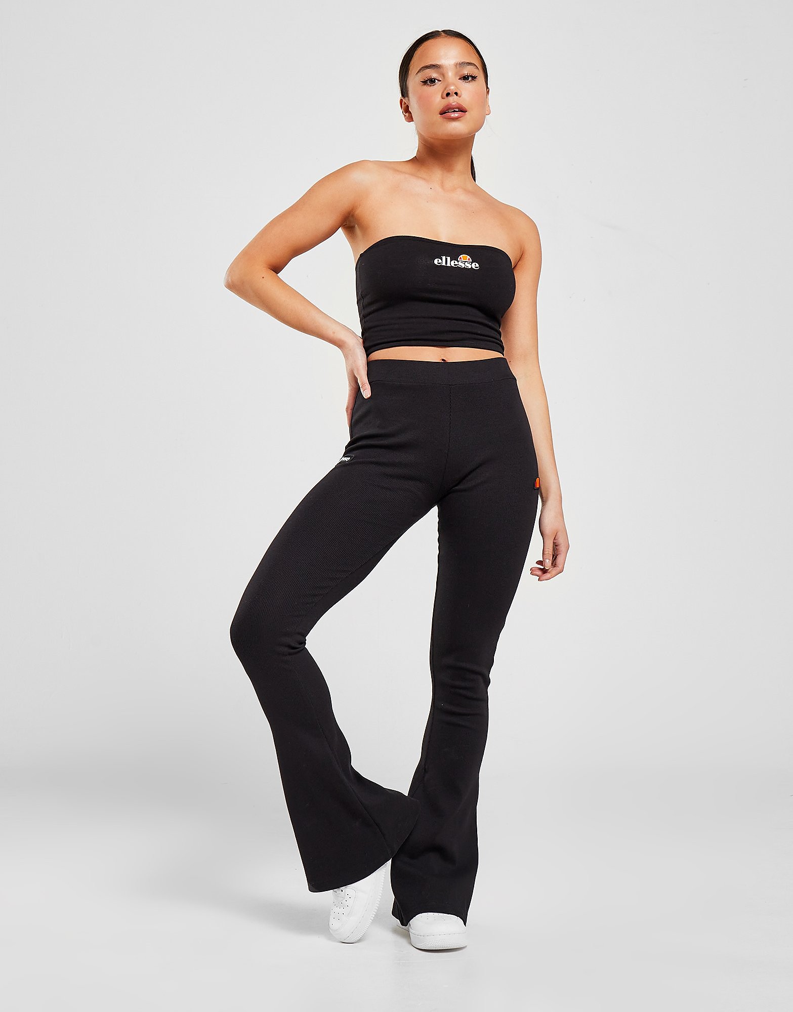 Ellesse Logo Rib Flared Pants Women's - Only at JD - Black, Black