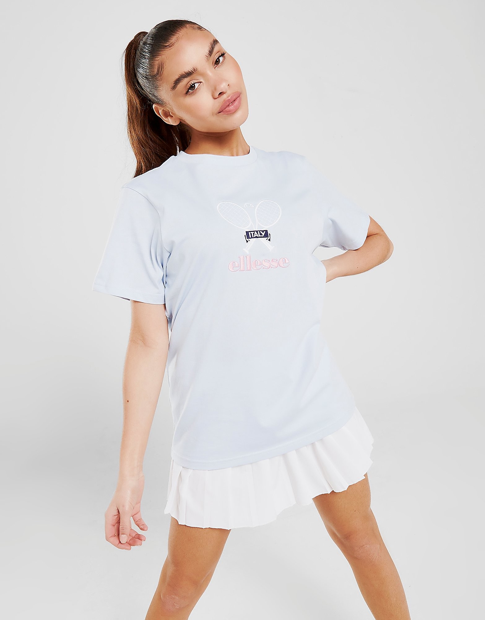 

Ellesse Tennis Embroidered T-Shirt - Only at JD - Blue, Blue