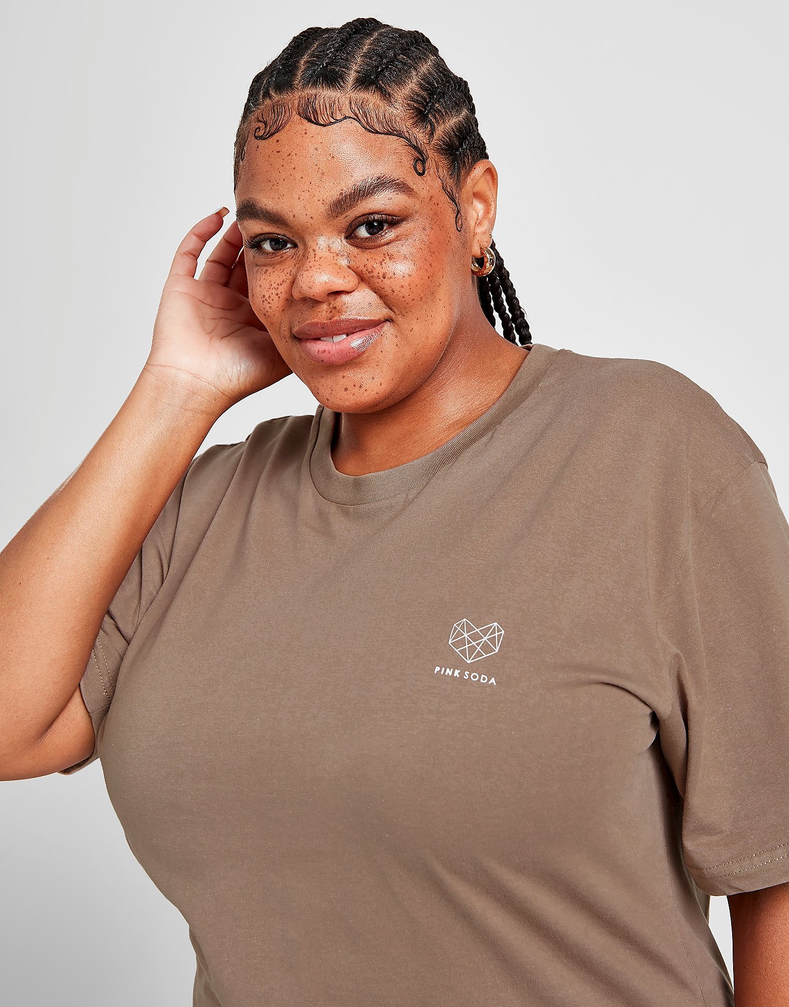 

Pink Soda Sport Essentials Plus Size Boyfriend T-Shirt - Only at JD - Brown - Womens, Brown
