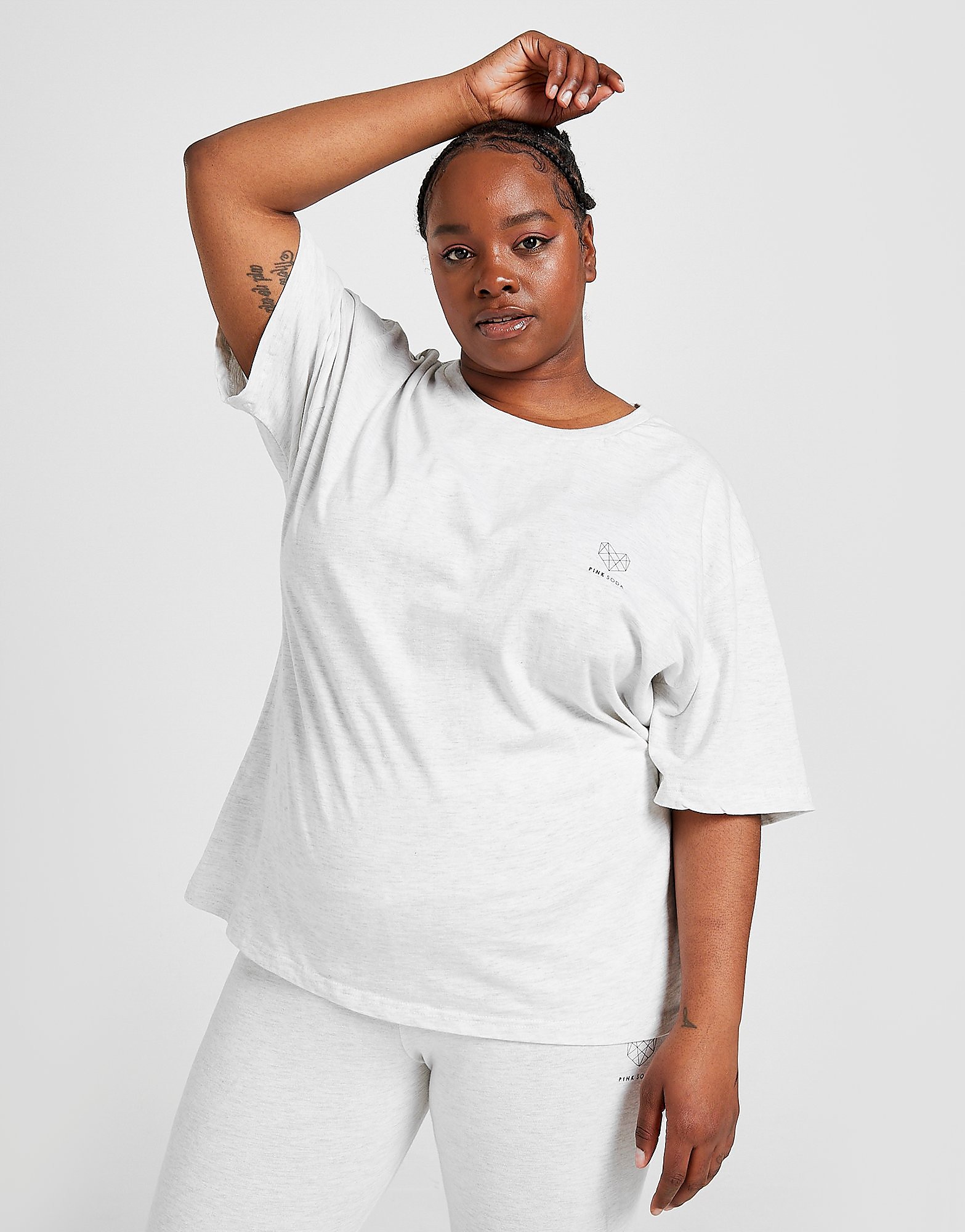 

Pink Soda Sport Essentials Plus Size Boyfriend T-Shirt - Only at JD - Grey - Womens, Grey