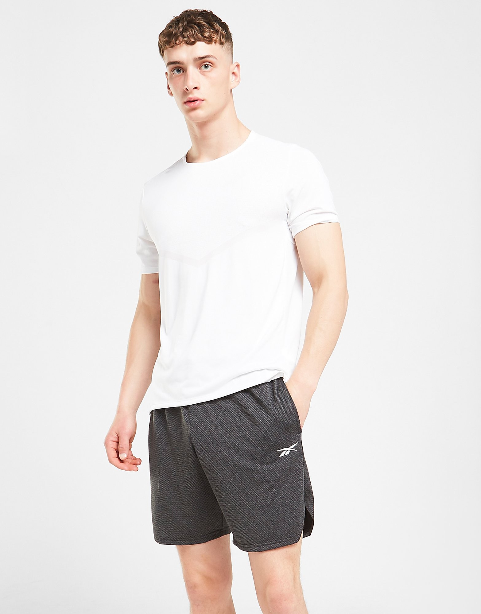 Reebok workout ready melange -shortsit - mens, harmaa, reebok