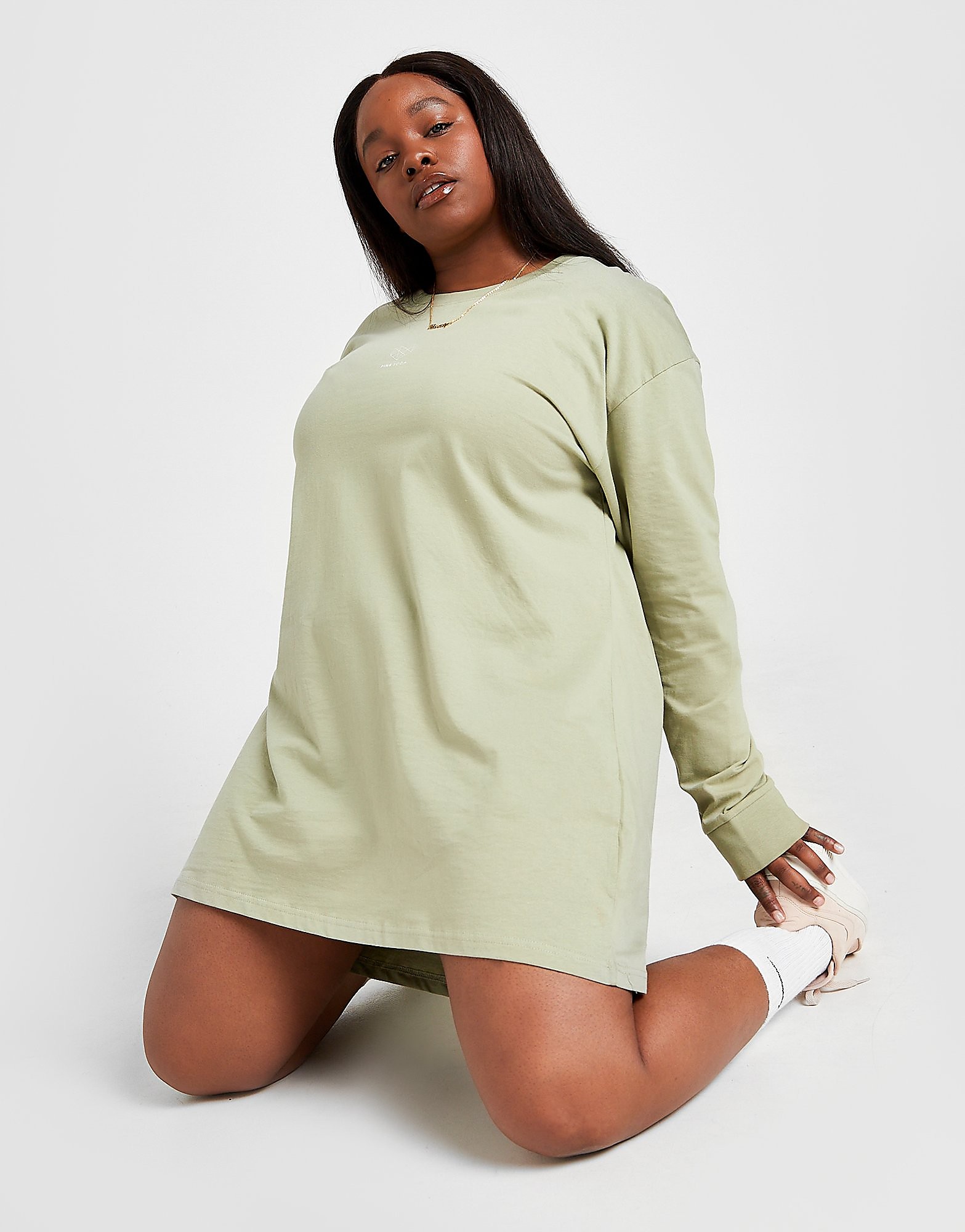 

Pink Soda Sport Essential Plus Size Long Sleeve T-Shirt Dress - Only at JD - Green - Womens, Green