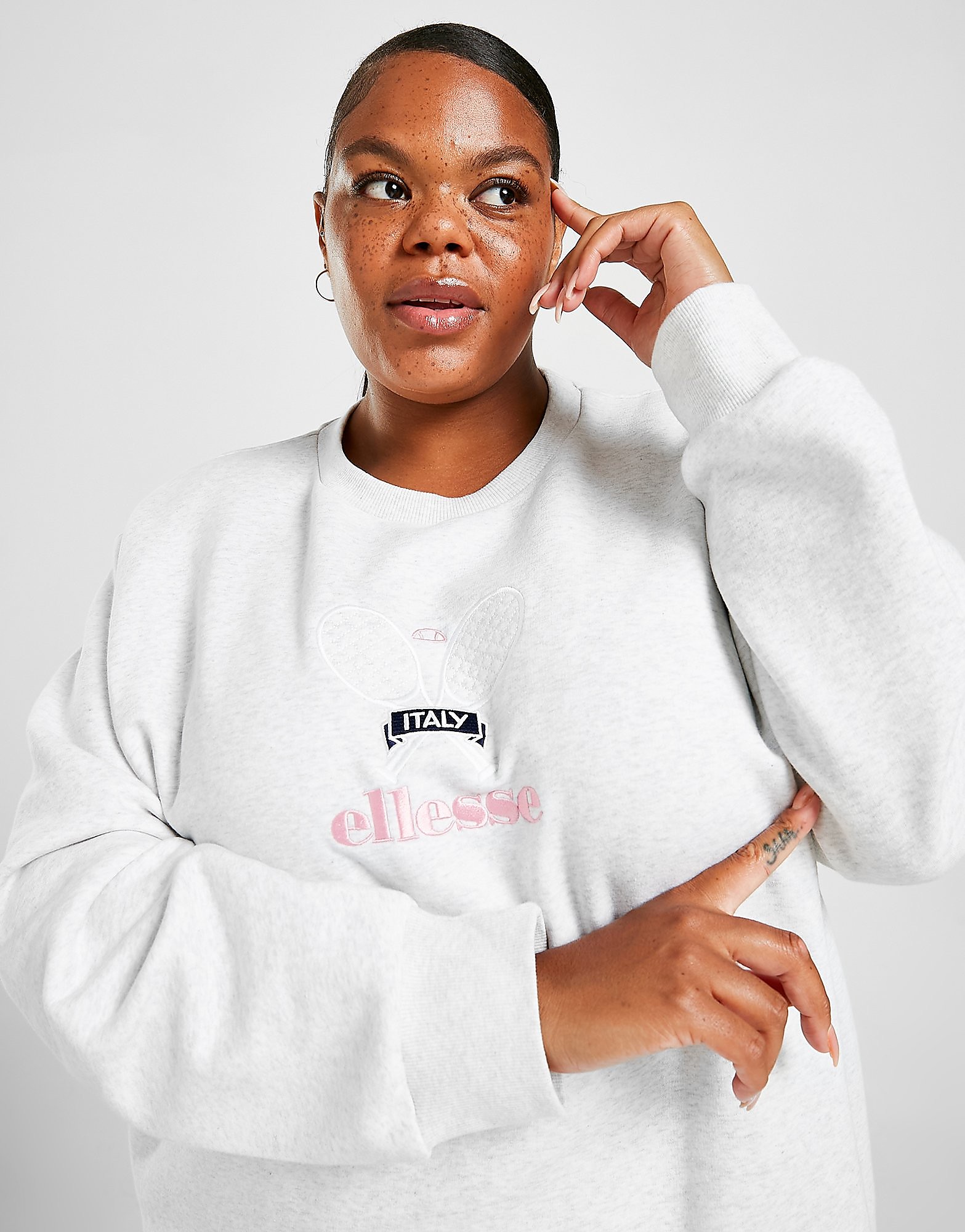 

Ellesse Tennis Embroidered Plus Size Crew Sweatshirt - Only at JD - Grey - Womens, Grey