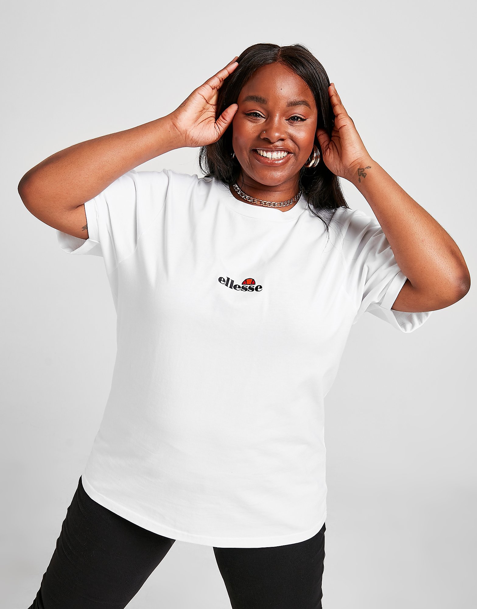 

Ellesse Core Plus Size Logo T-Shirt - Only at JD - White - Womens, White