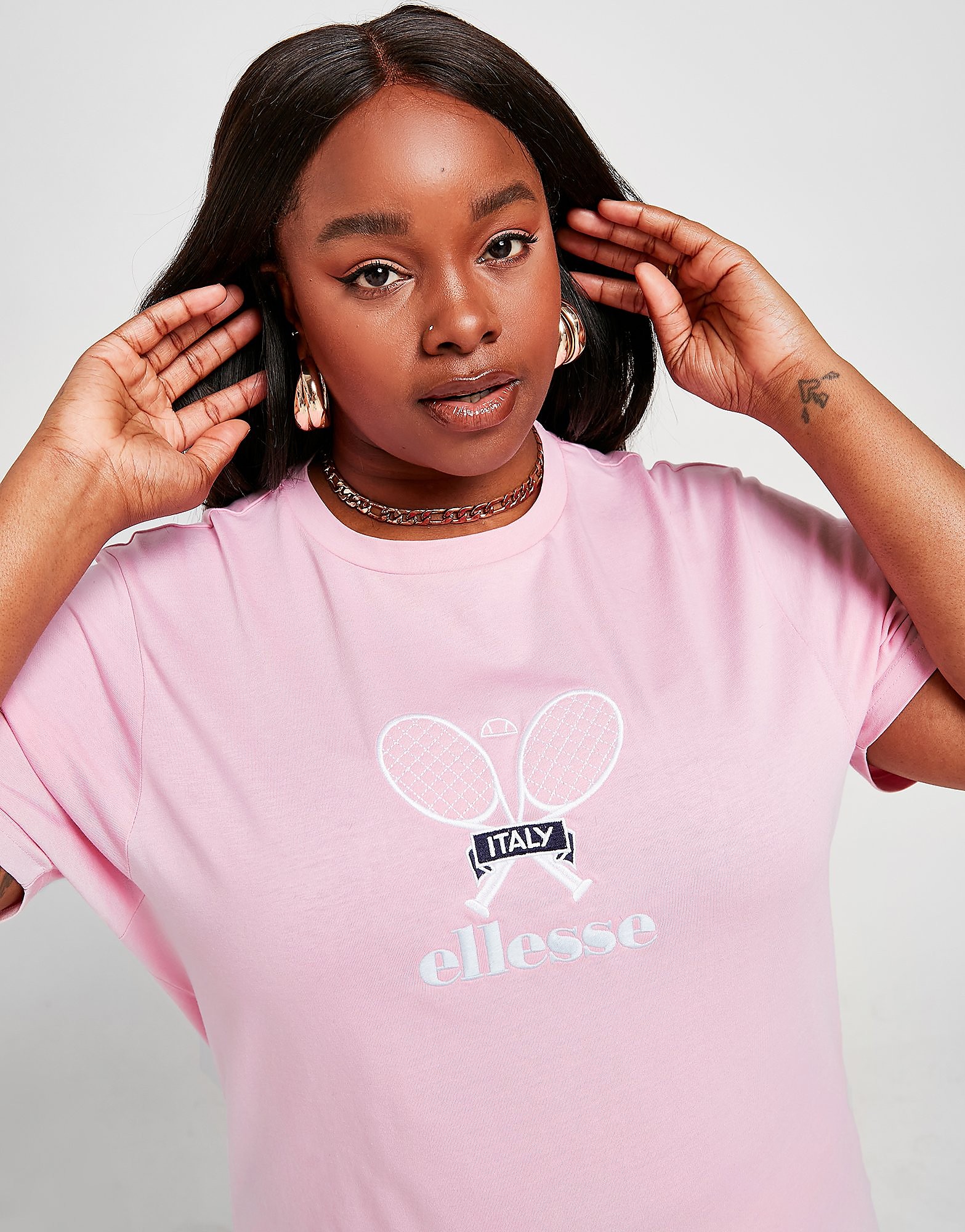 

Ellesse Tennis Embroidered Plus Size T-Shirt - Only at JD - Pink - Womens, Pink