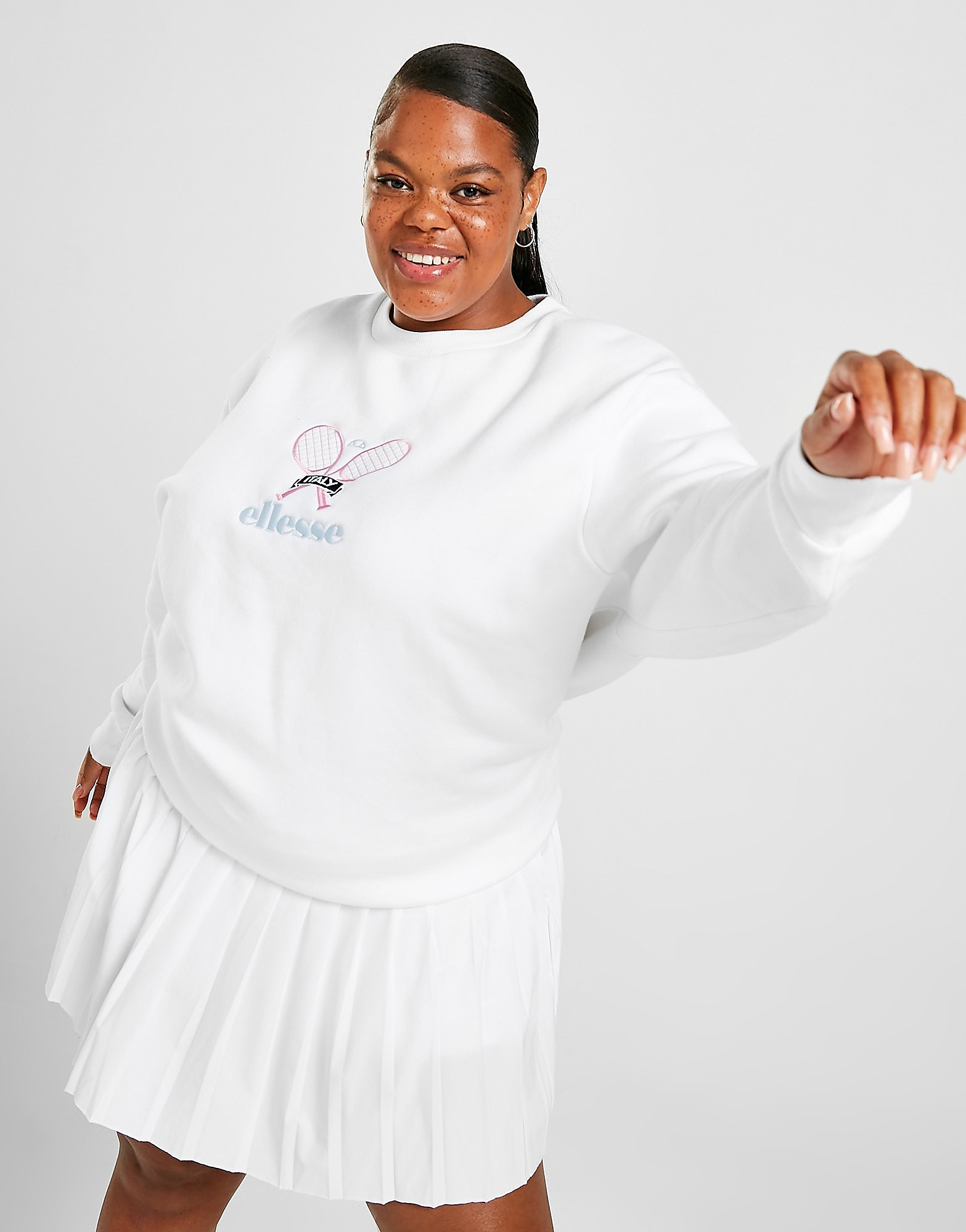 

Ellesse Tennis Embroidered Plus Size Crew Sweatshirt - Only at JD - White - Womens, White