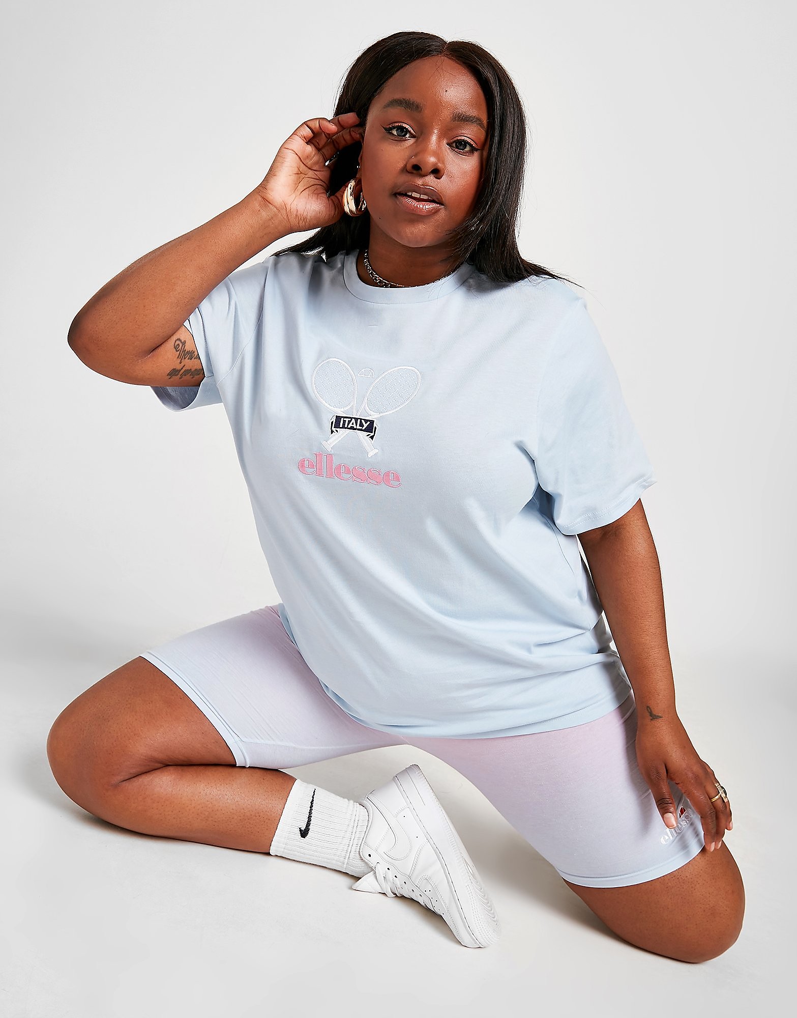

Ellesse Tennis Embroidered Plus Size T-Shirt - Only at JD - Blue - Womens, Blue