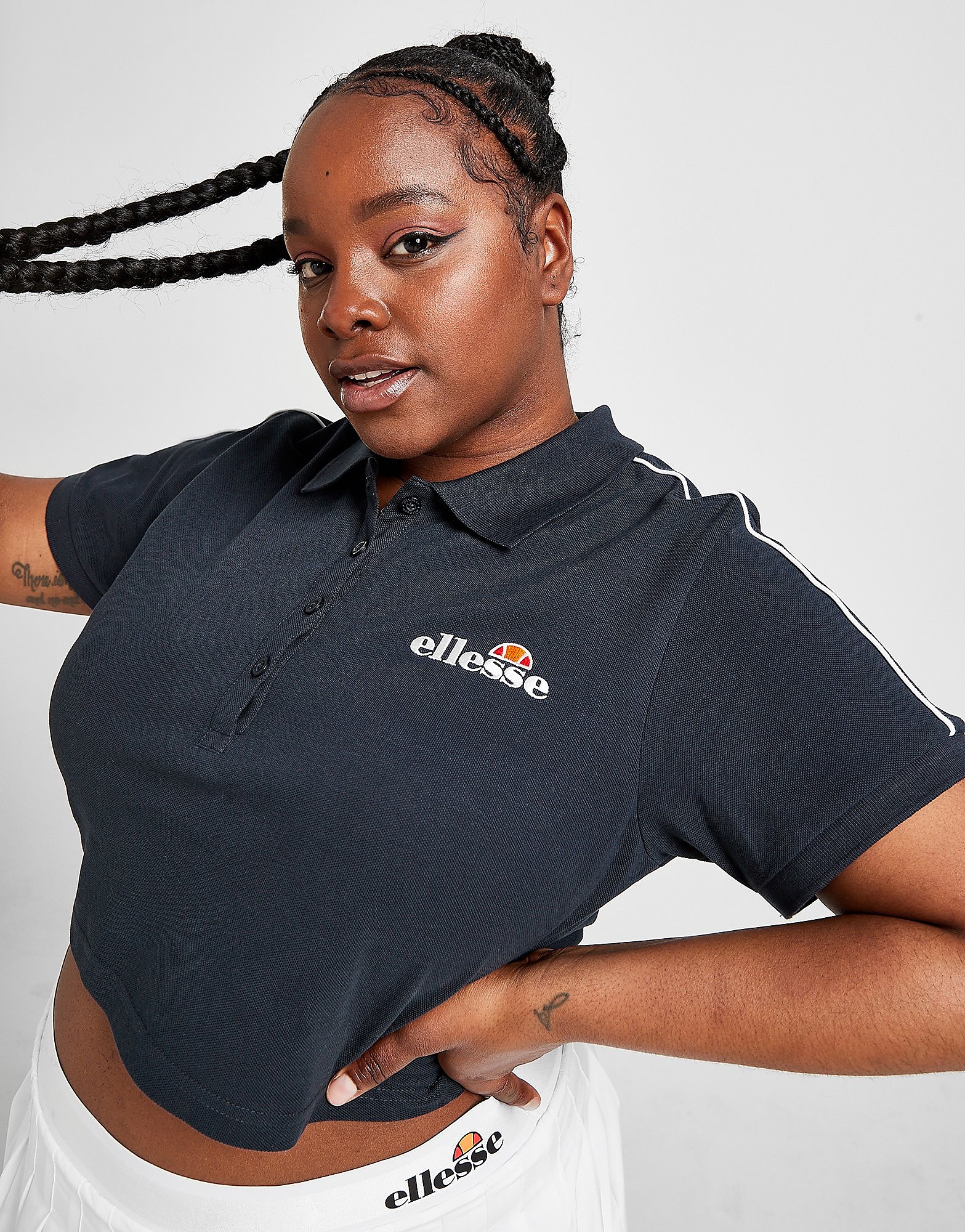 

Ellesse Pipe Crop Plus Size Polo Shirt - Only at JD - Navy - Womens, Navy