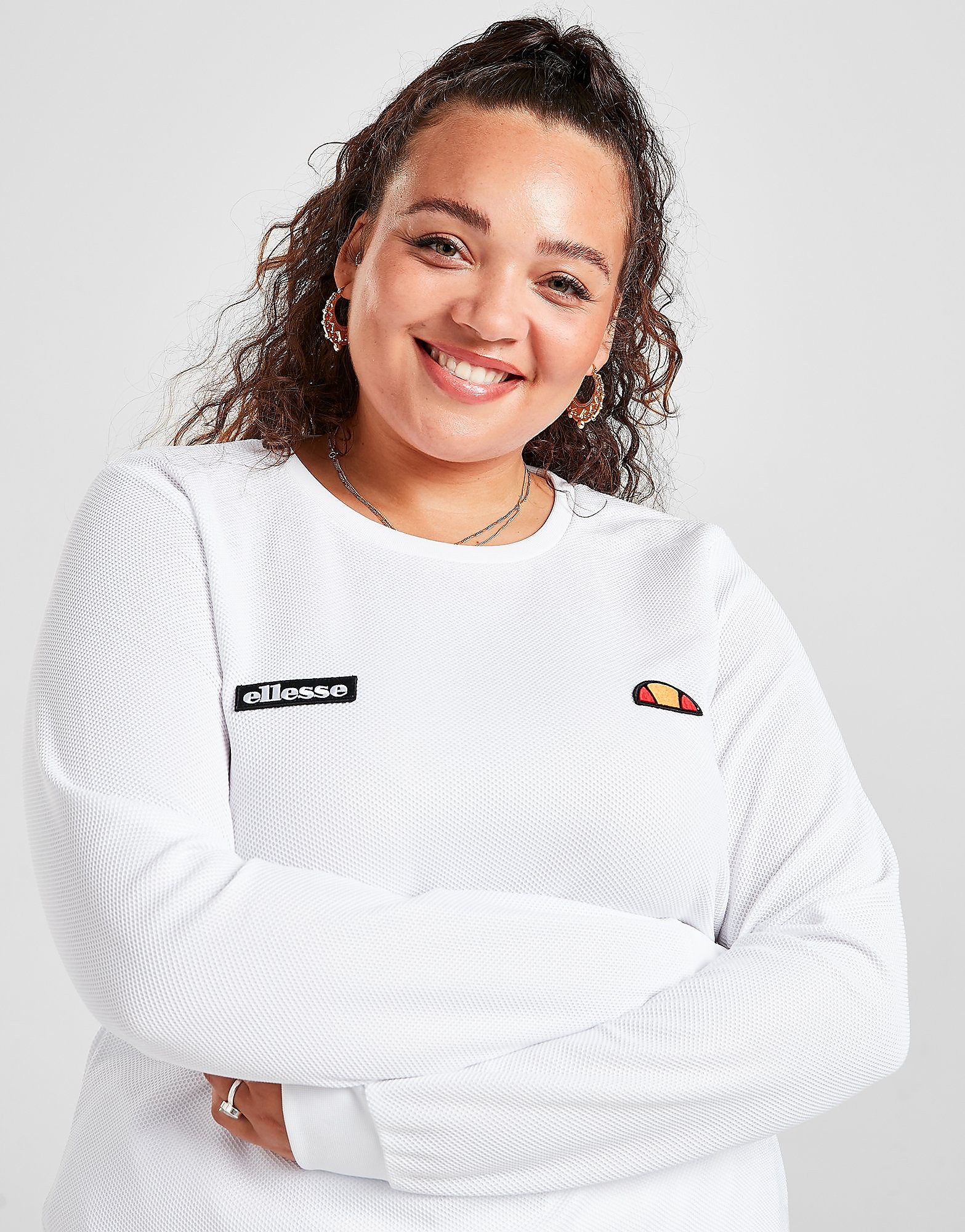 

Ellesse Pique Plus Size Long Sleeve T-Shirt - Only at JD - White, White