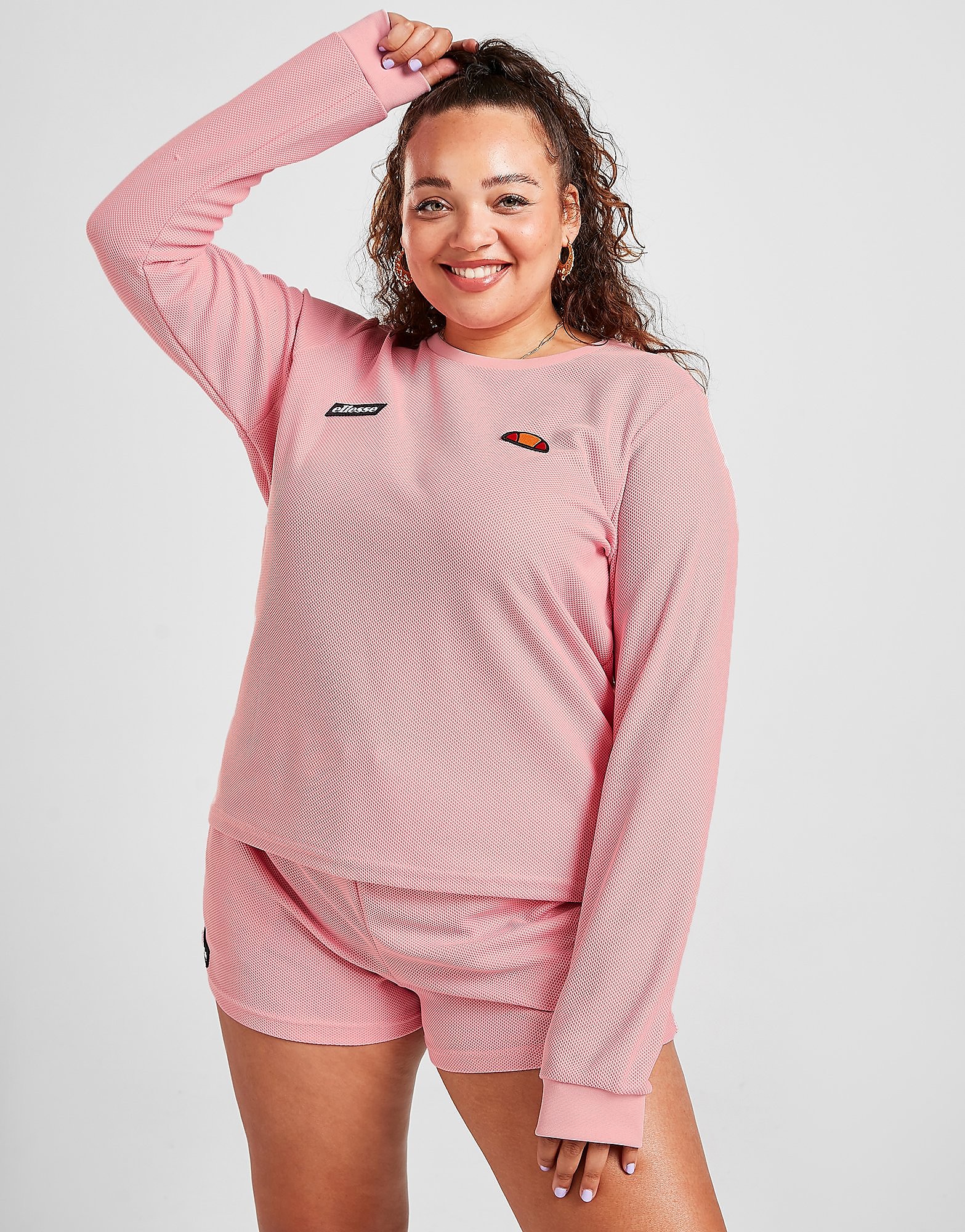 

Ellesse Pique Plus Size Long Sleeve T-Shirt - Only at JD - Pink, Pink