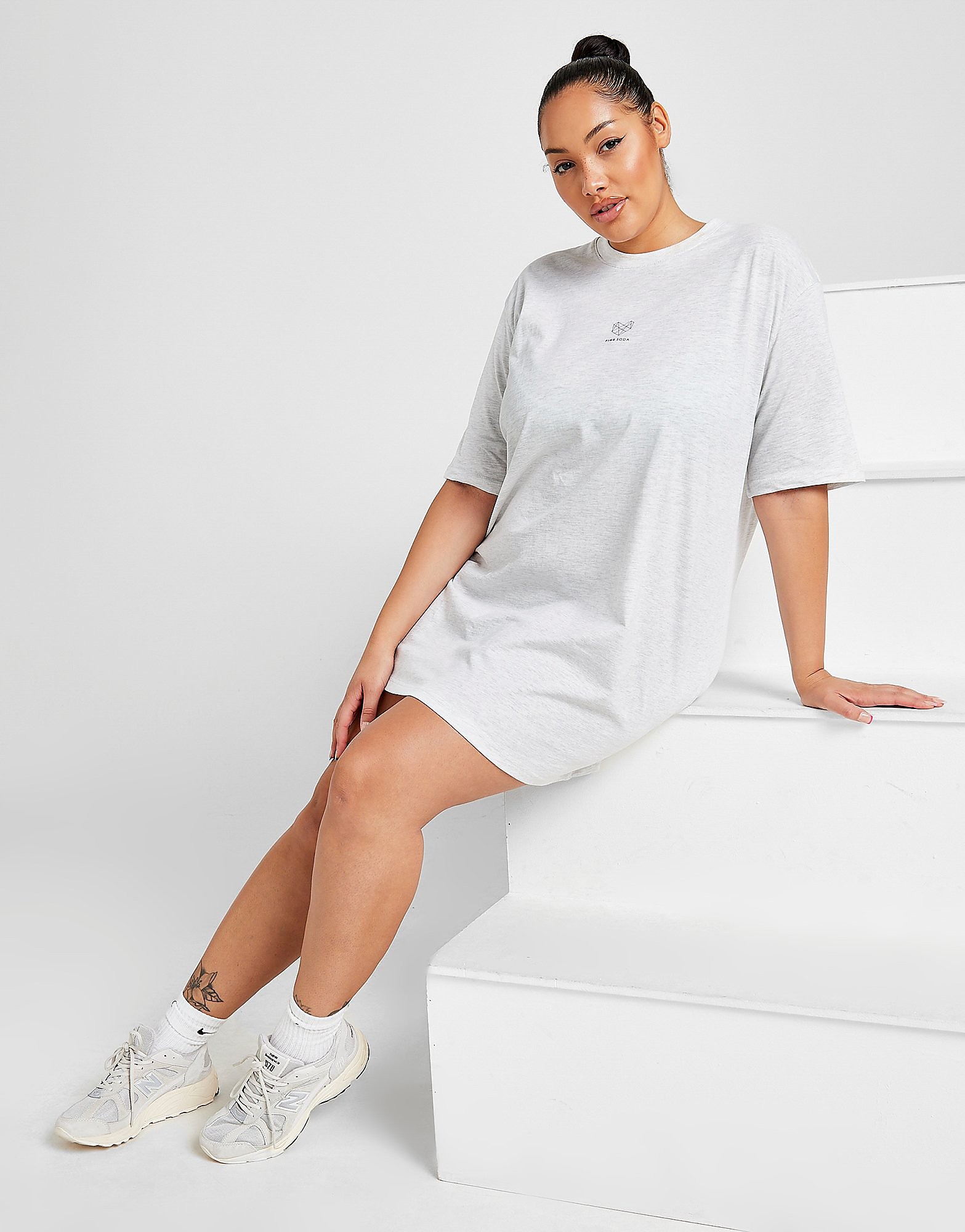 

Pink Soda Sport Plus Size Essential T-Shirt Dress - Only at JD - Grey - Womens, Grey