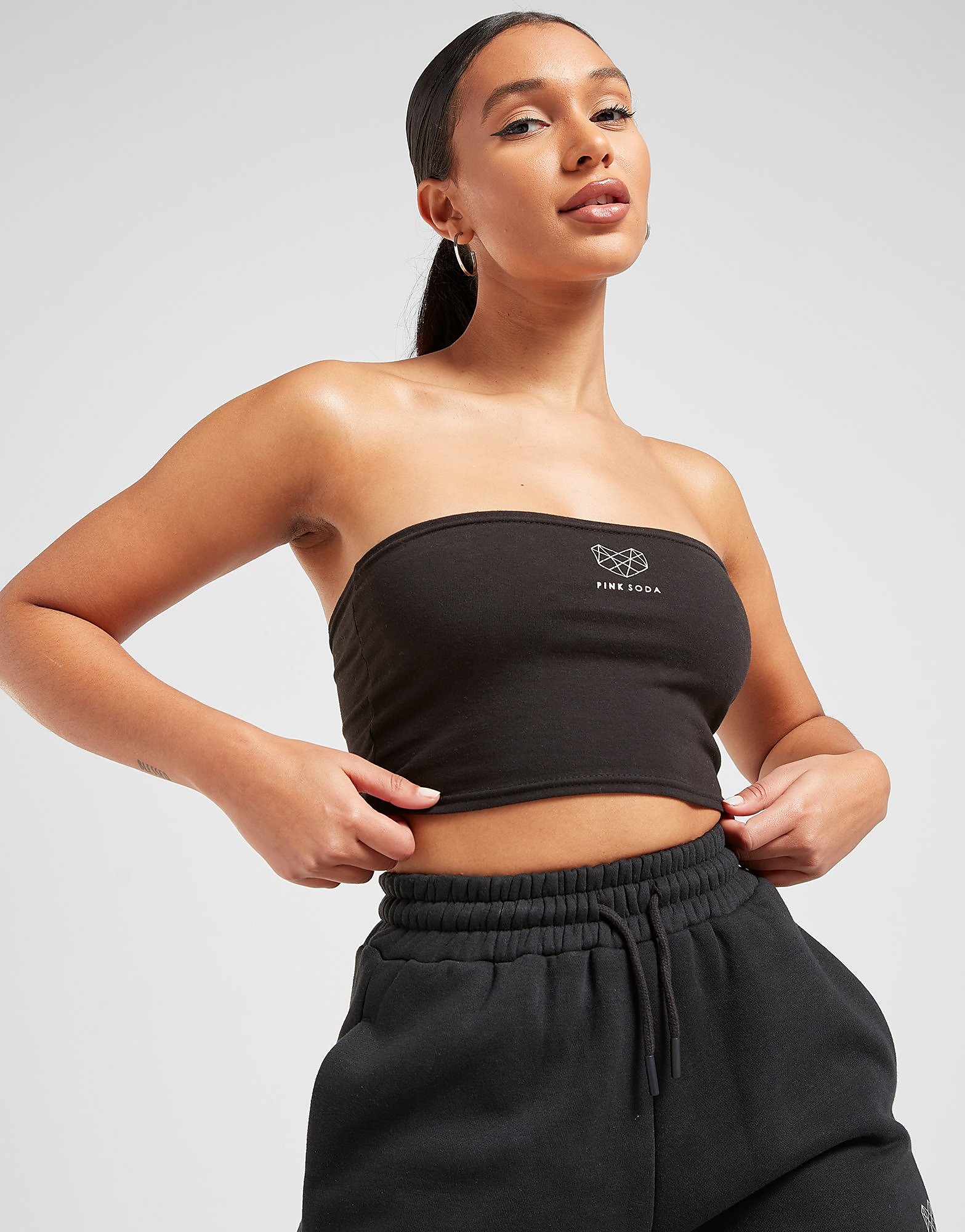 

Pink Soda Sport Essentials Bandeau Top - Black - Womens, Black